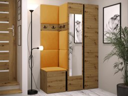 Meuble d'entrée Pinis XXVI (Chêne Artisan + Noir)