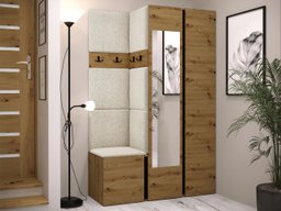 Meuble d'entrée Pinis XXVI (Chêne Artisan + Noir)