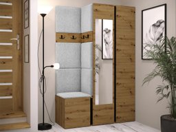 Meuble d'entrée Pinis XXVI (Chêne Artisan + Noir)