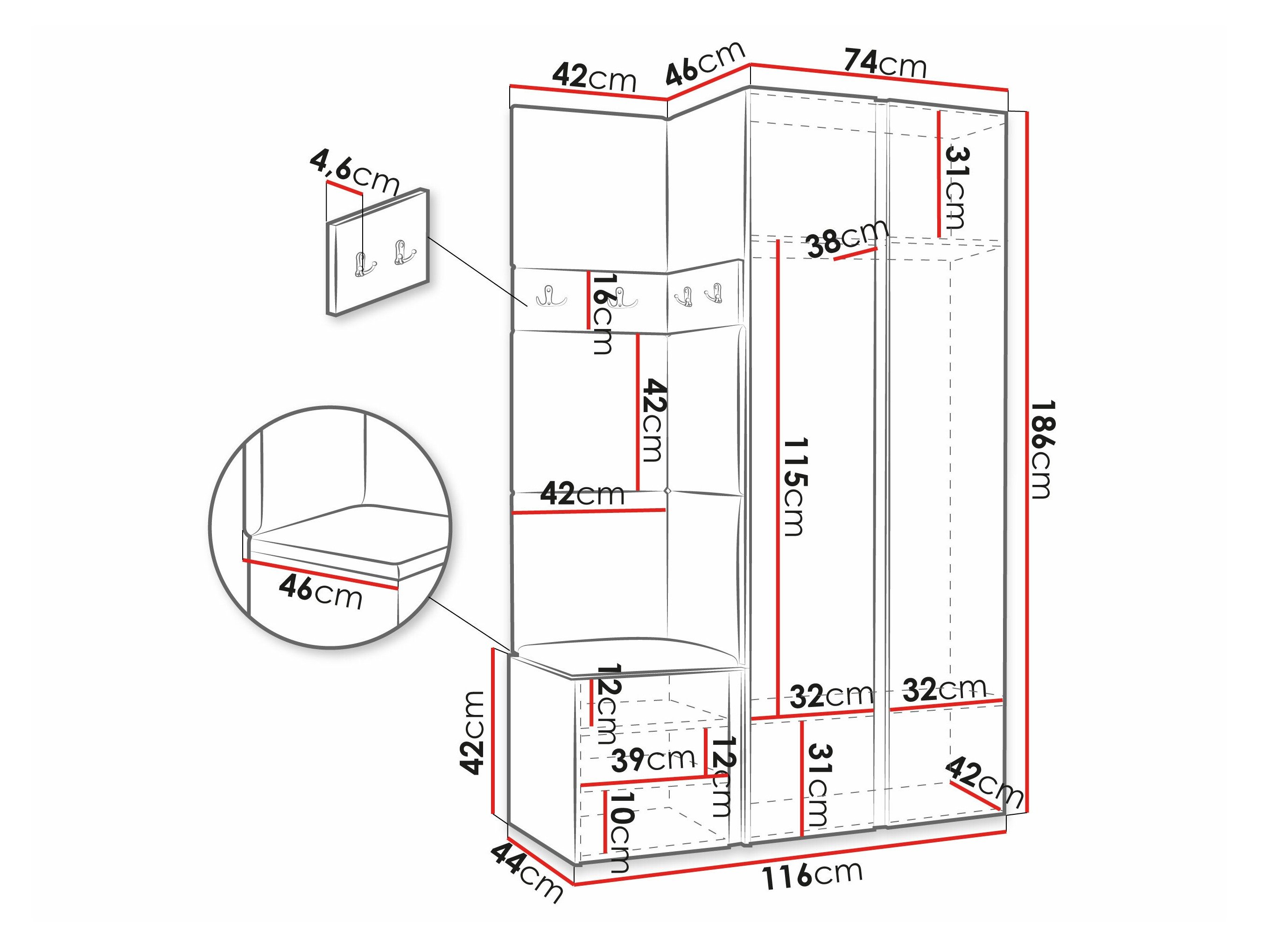 Meuble d'entrée Pinis XXVI (Graphite)