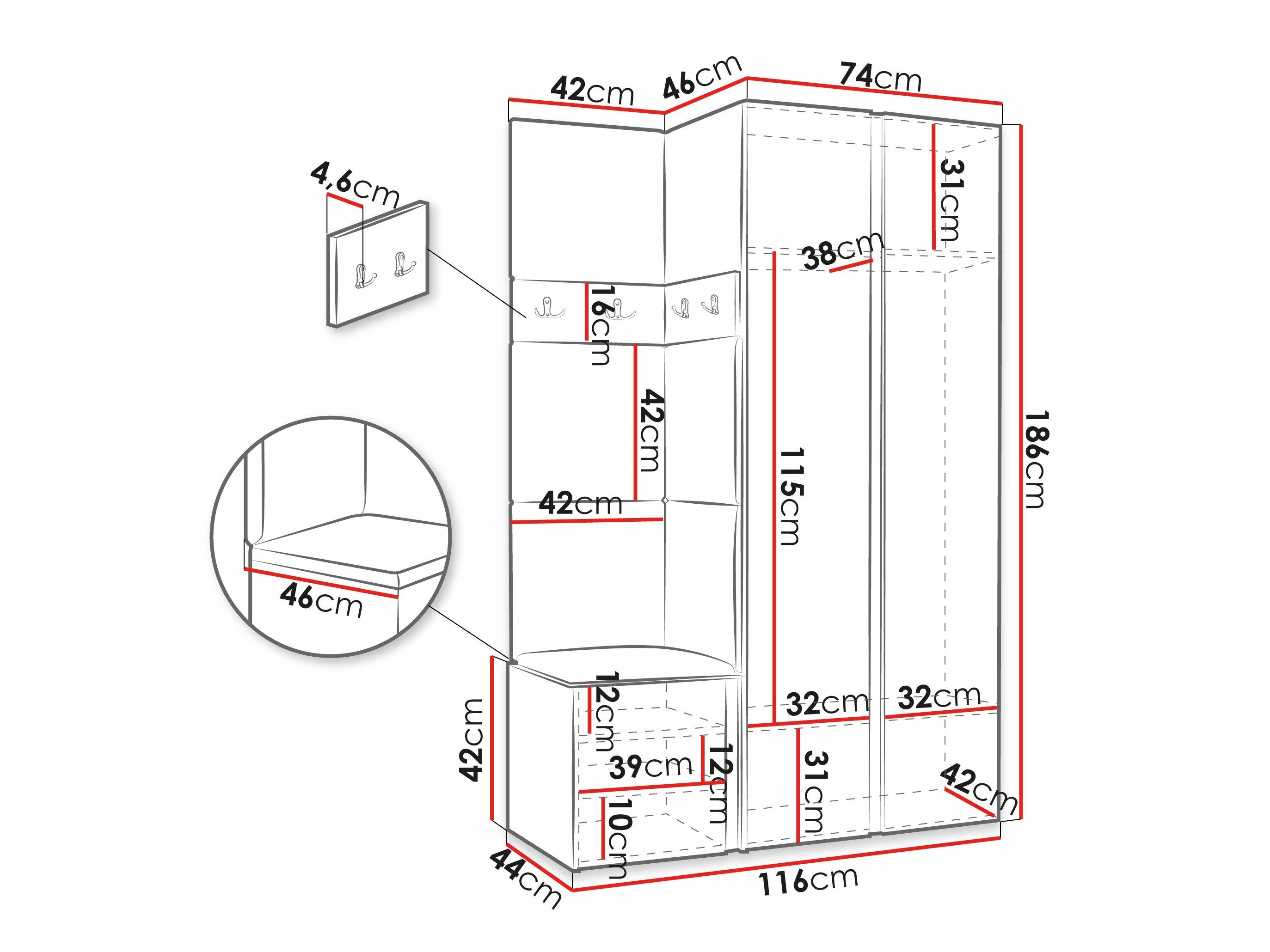 Meuble d'entrée Pinis XXVI (Graphite)
