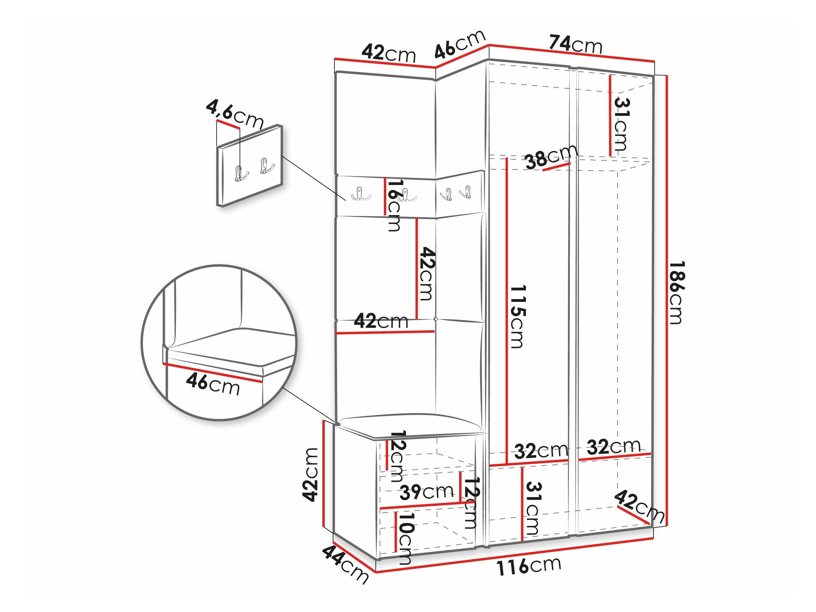 Meuble d'entrée Pinis XXVI (Graphite)