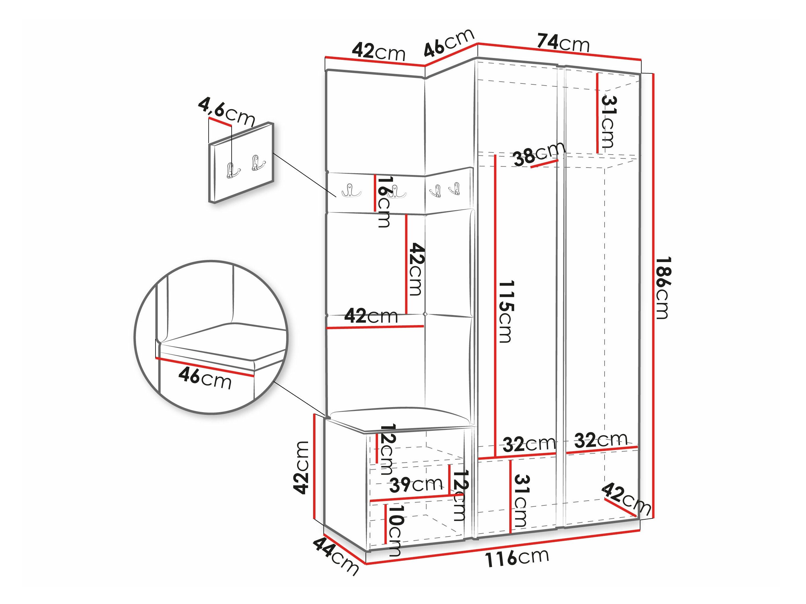 Meuble d'entrée Pinis XXVI (Graphite)