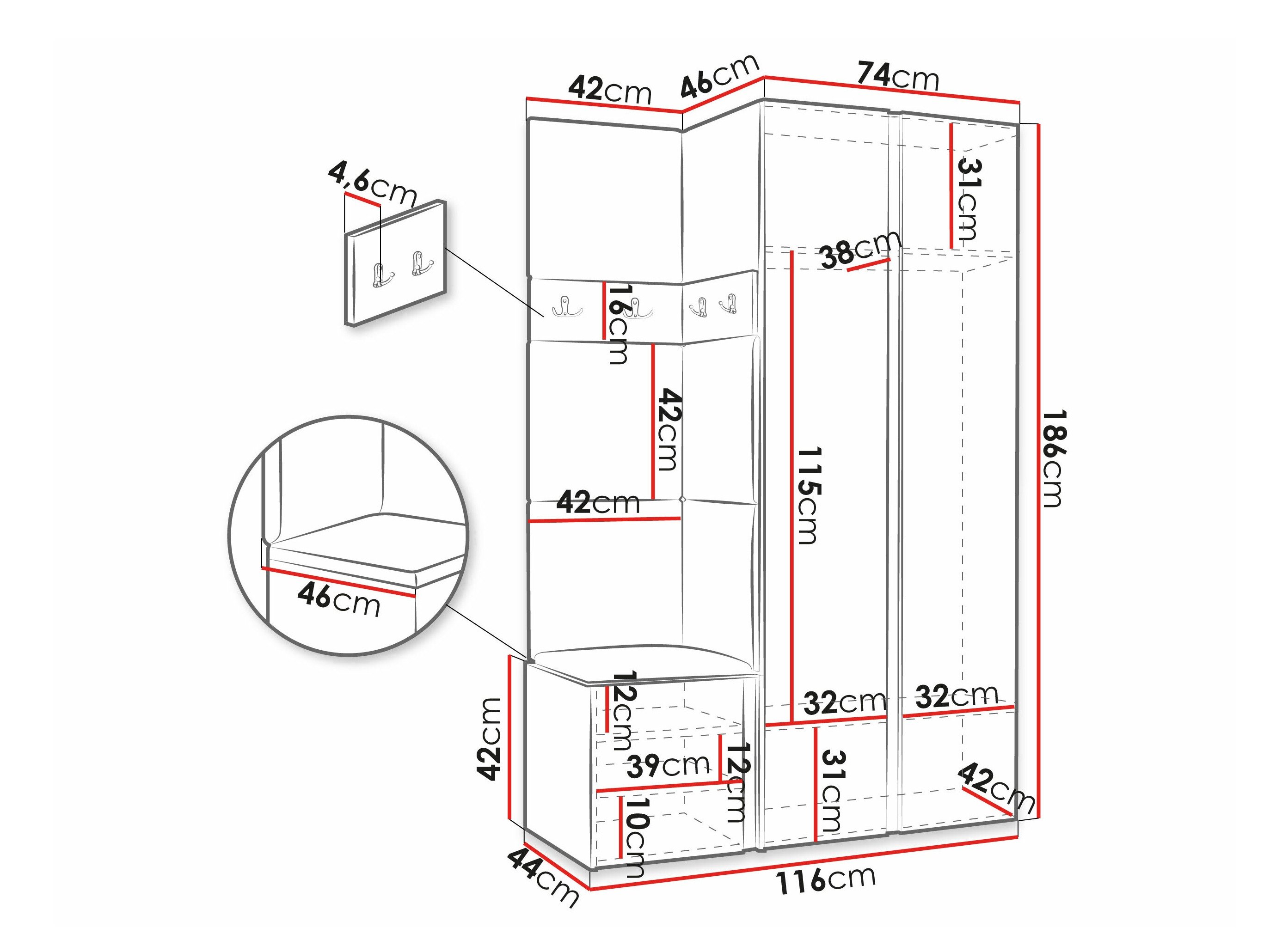 Meuble d'entrée Pinis XXVI (Graphite)