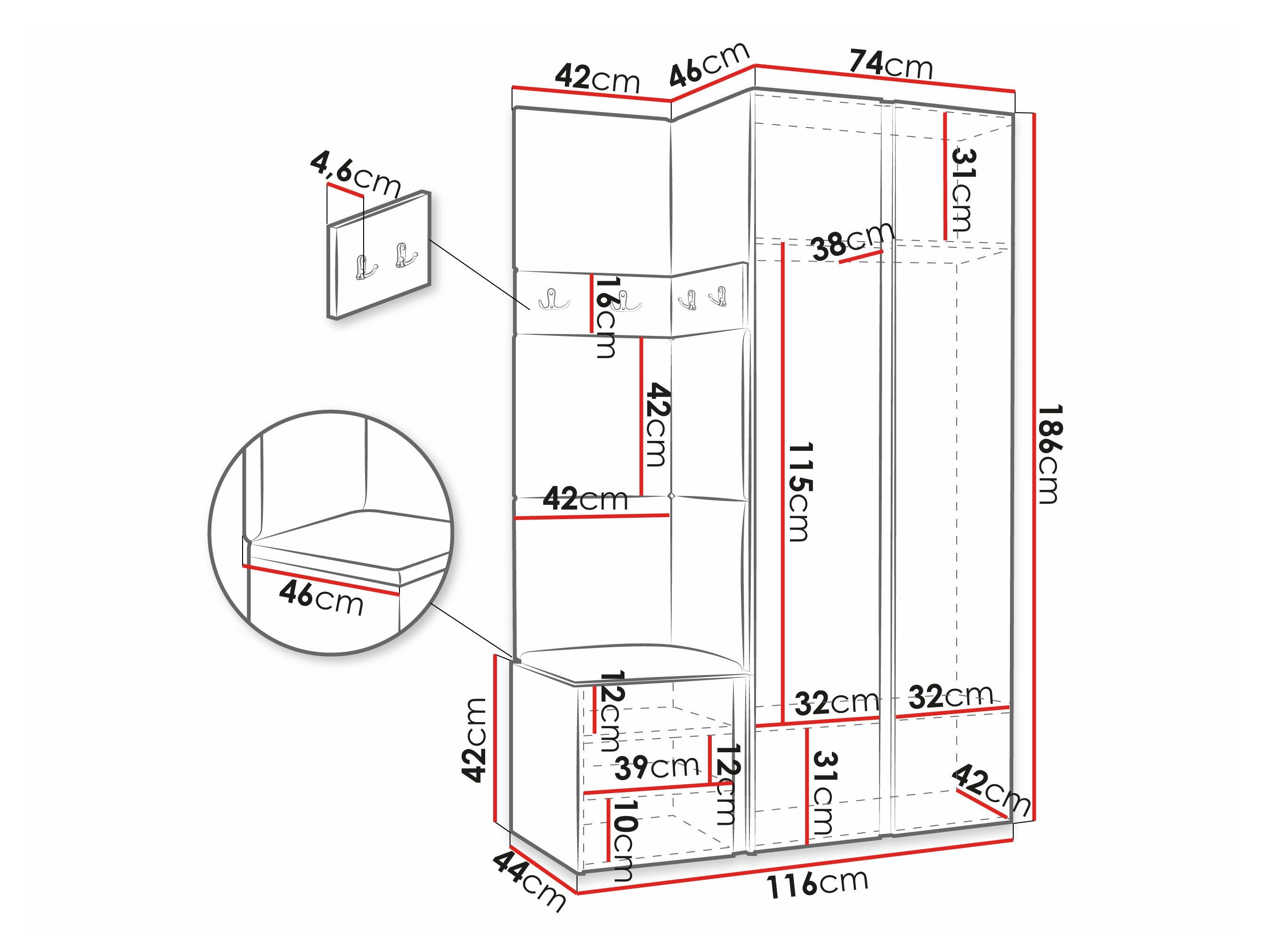 Meuble d'entrée Pinis XXVI (Graphite)
