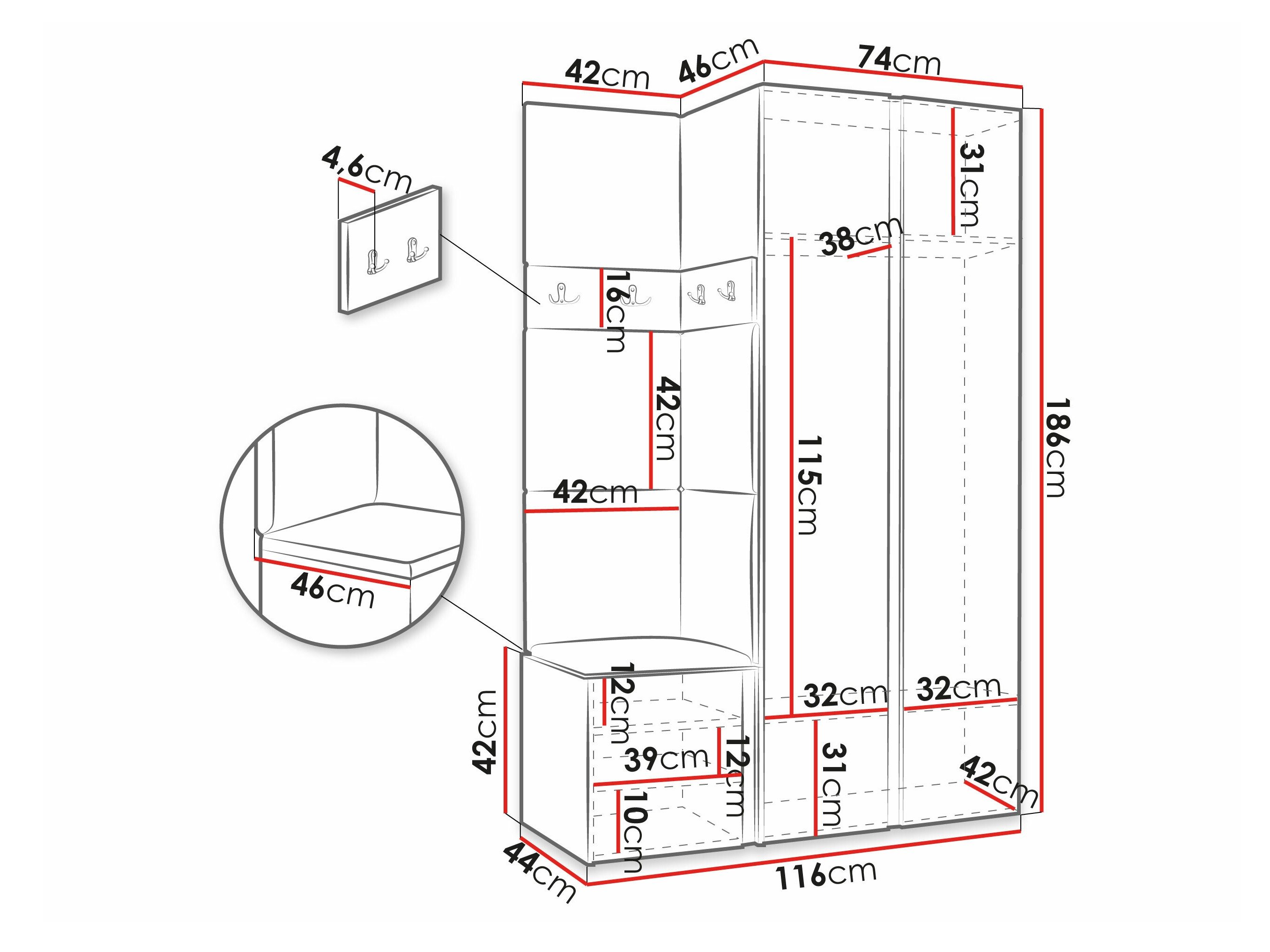 Meuble d'entrée Pinis XXVI (Graphite)