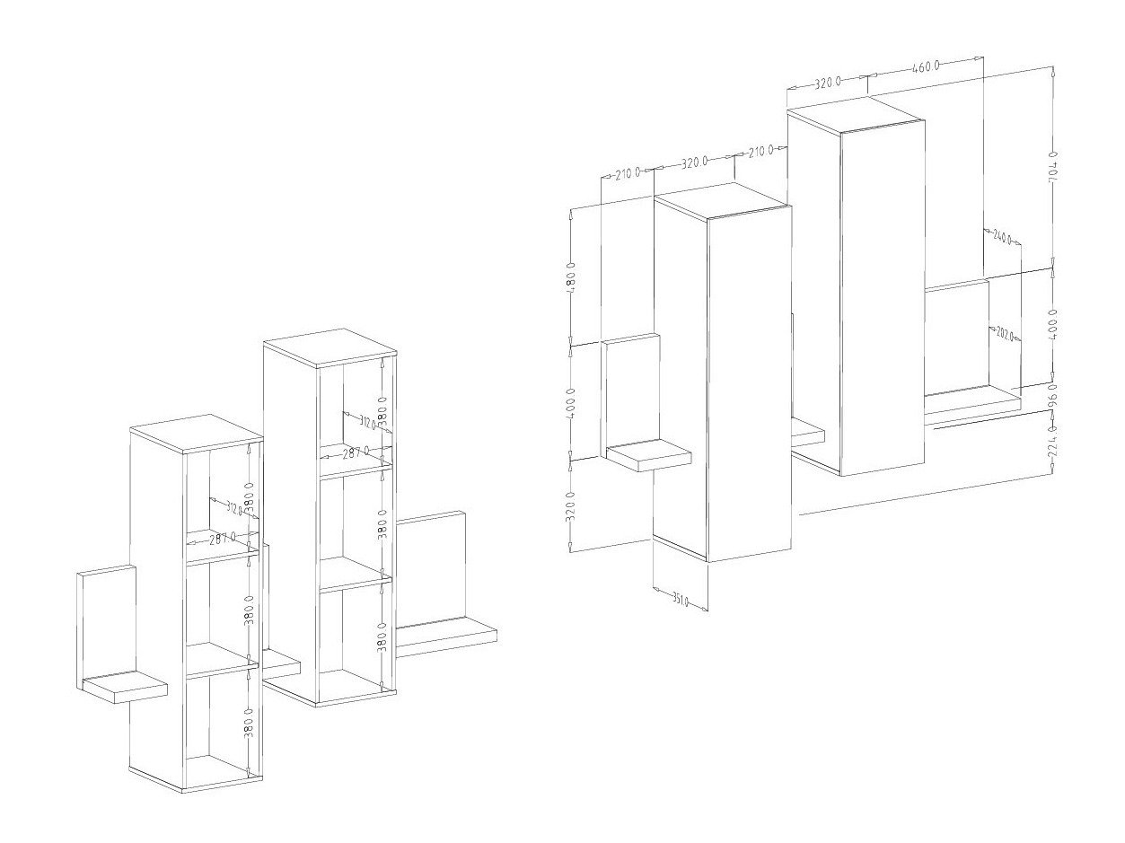 Armoire murale Lutiva 101 (Noir mat)