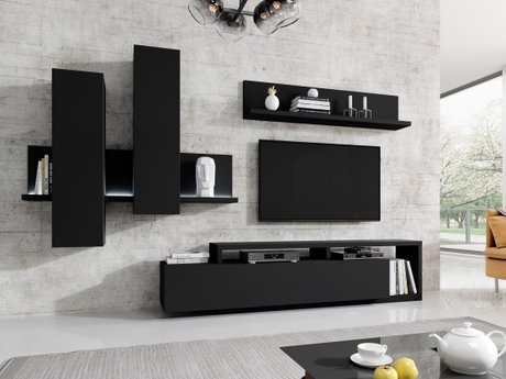 Ensemble de salon Lutiva 100 (Noir mat)