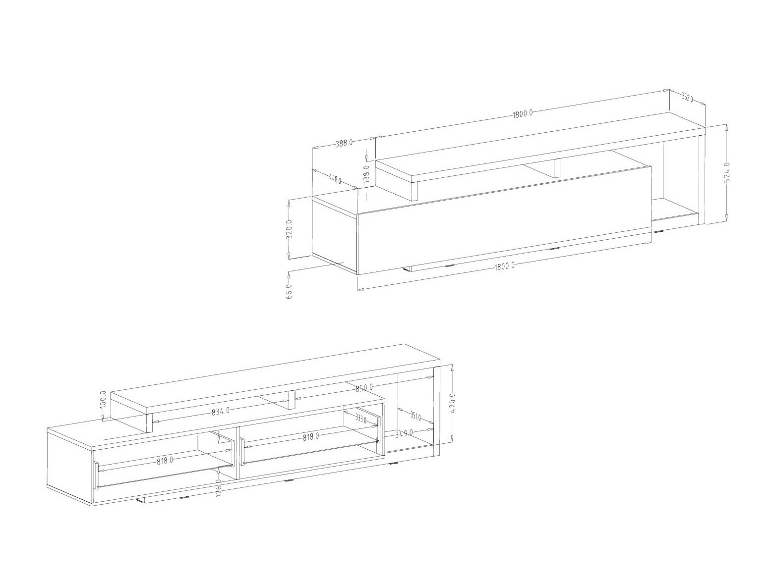Meuble TV Lutiva 103 (Anthracite + Ribbec chêne)