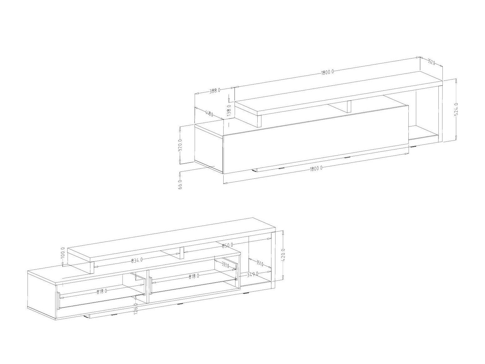 Meuble TV Lutiva 103 (Eucalyptus + Chêne)