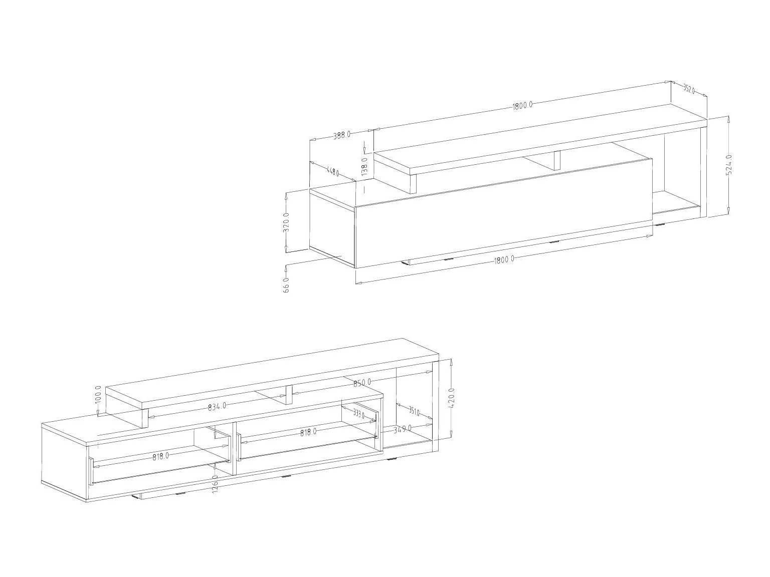 Meuble TV Lutiva 103 (Matera gris + Épicéa foncé)
