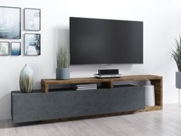 Meuble TV Lutiva 103 (Matera gris + Épicéa foncé)
