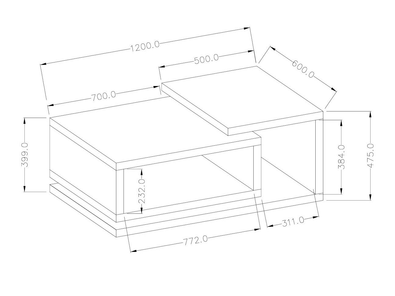 Table basse Lutiva 104 (Chêne)