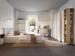 Ensemble de chambre Fiosono 113 (Beige + Chêne clair)