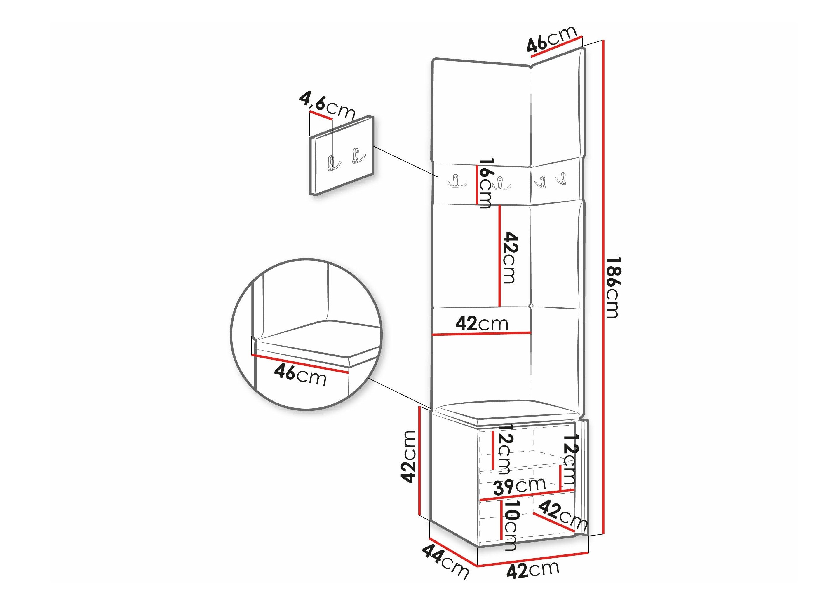 Meuble d'entrée Pinis XXI (Chêne Artisan + Noir)