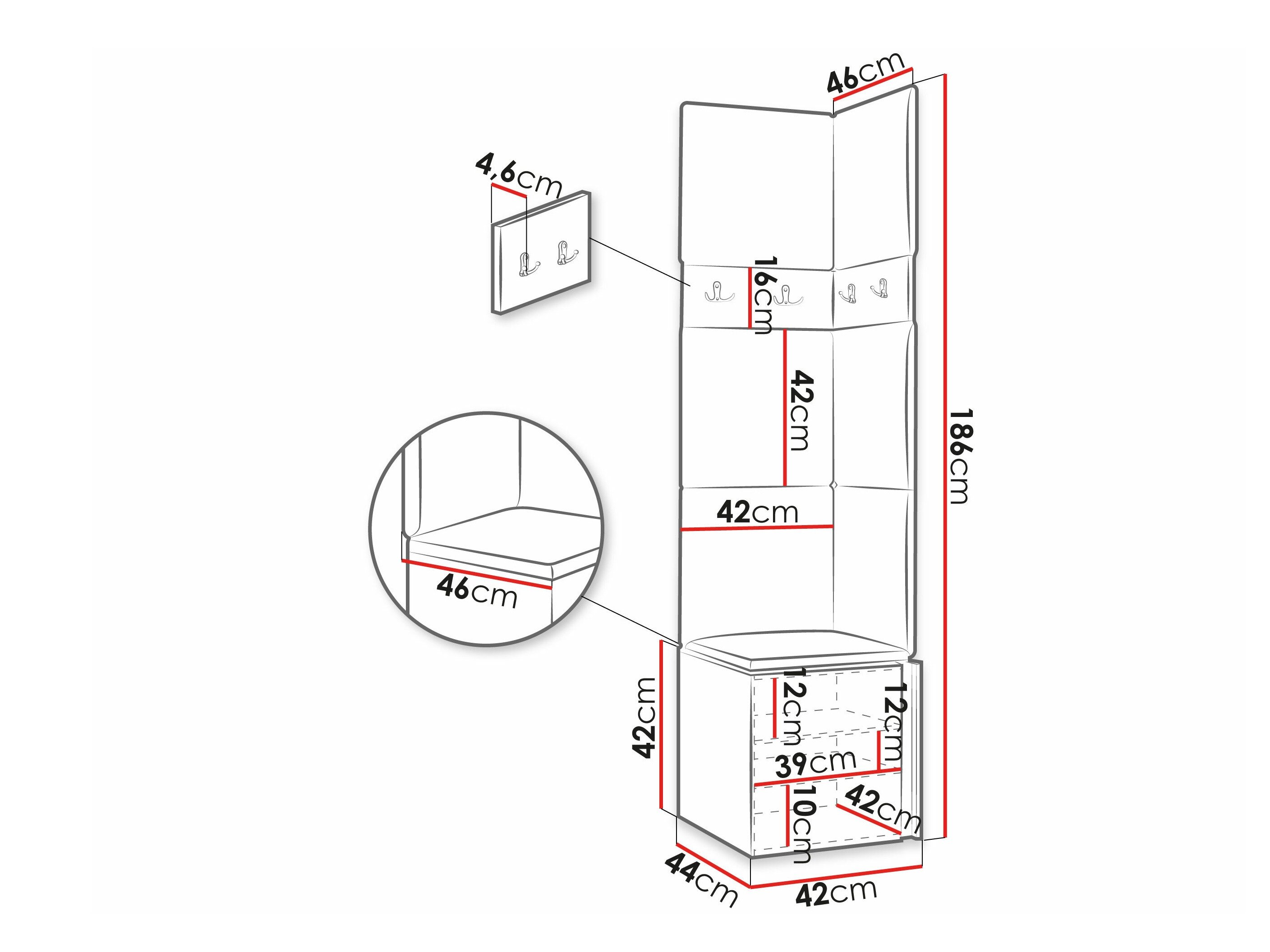 Meuble d'entrée Pinis XXI (Chêne Artisan + Noir)