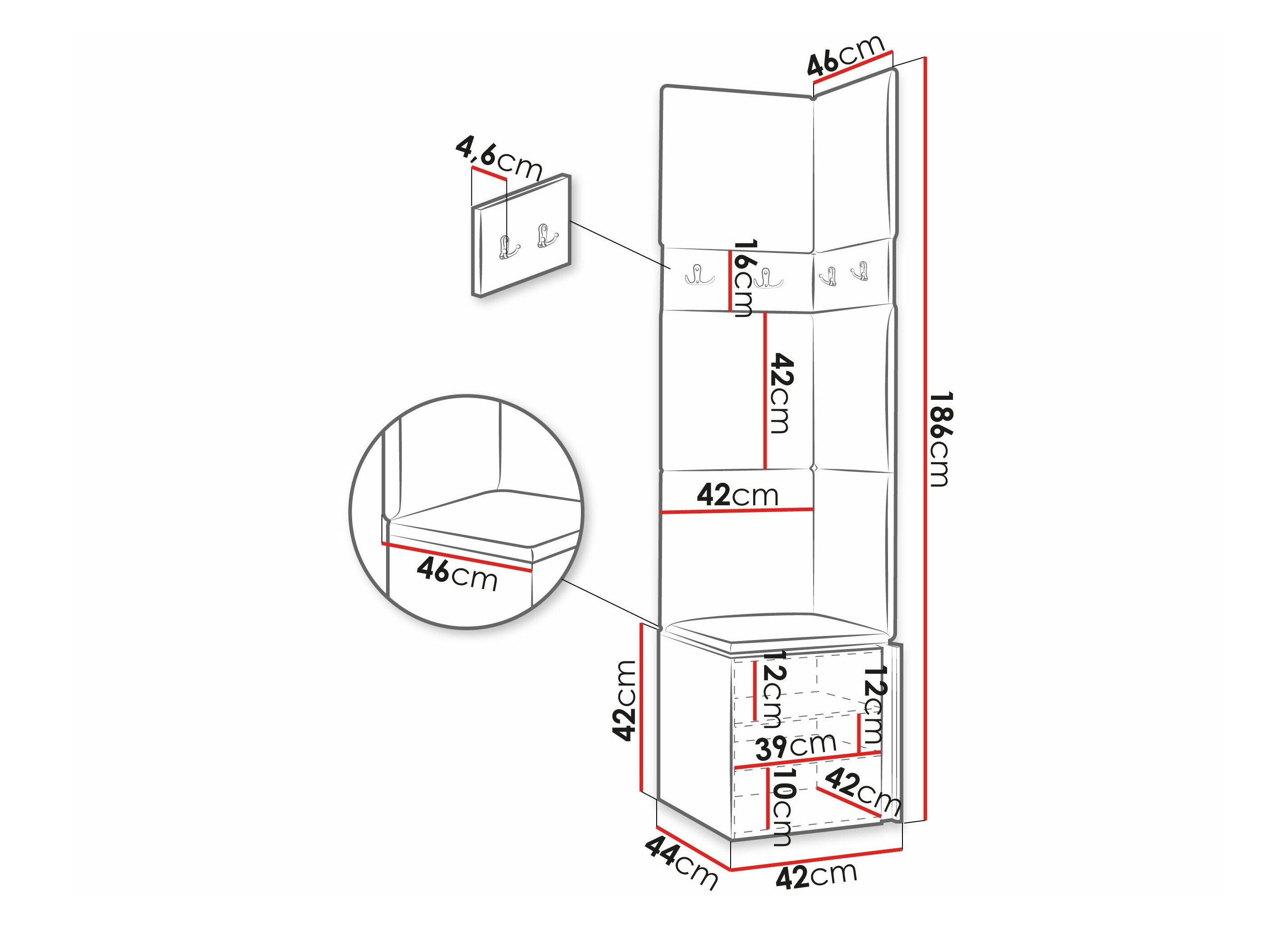 Meuble d'entrée Pinis XXI (Graphite)