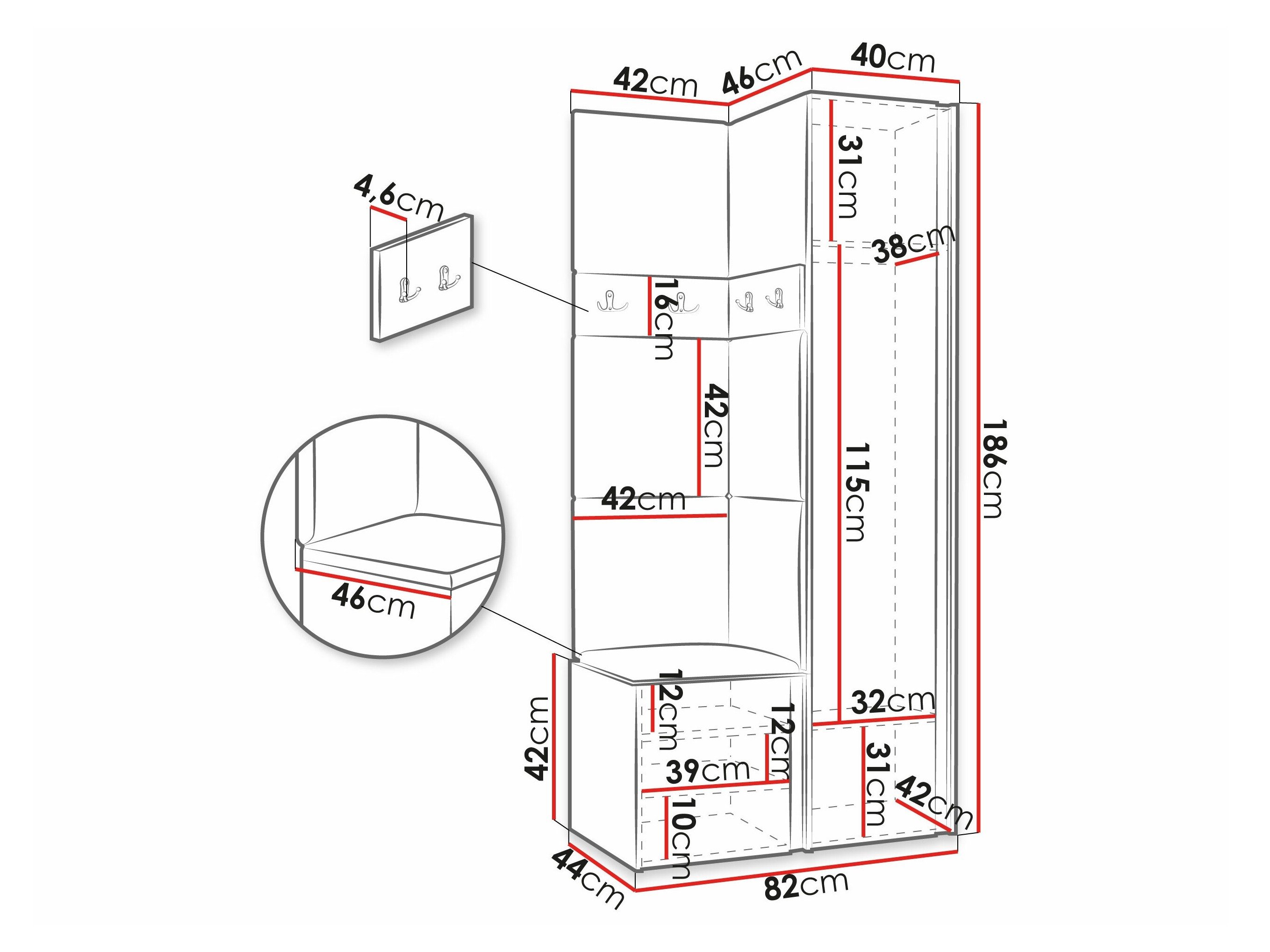 Meuble d'entrée Pinis XXIV (Blanc)
