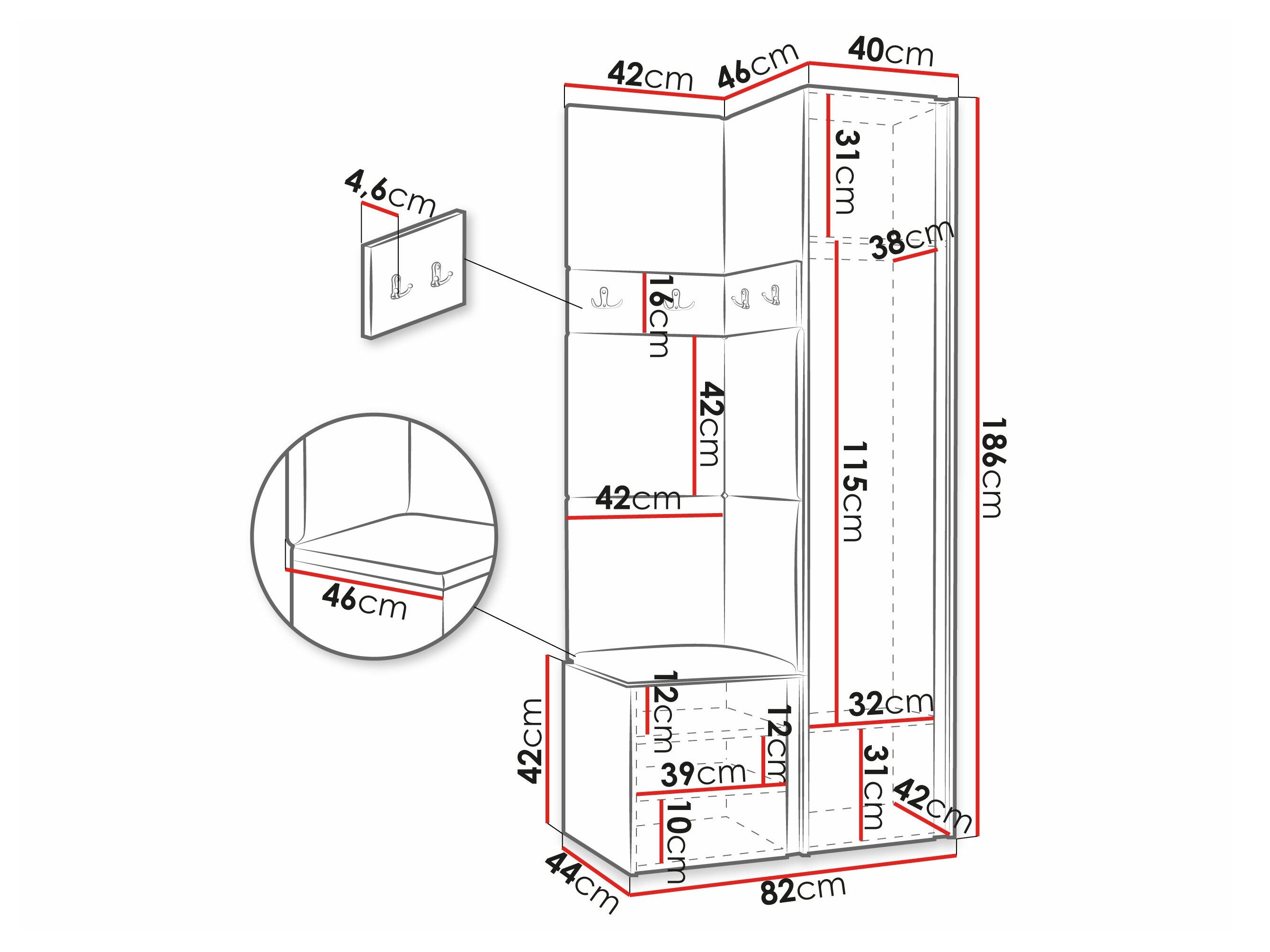 Meuble d'entrée Pinis XXIV (Blanc)