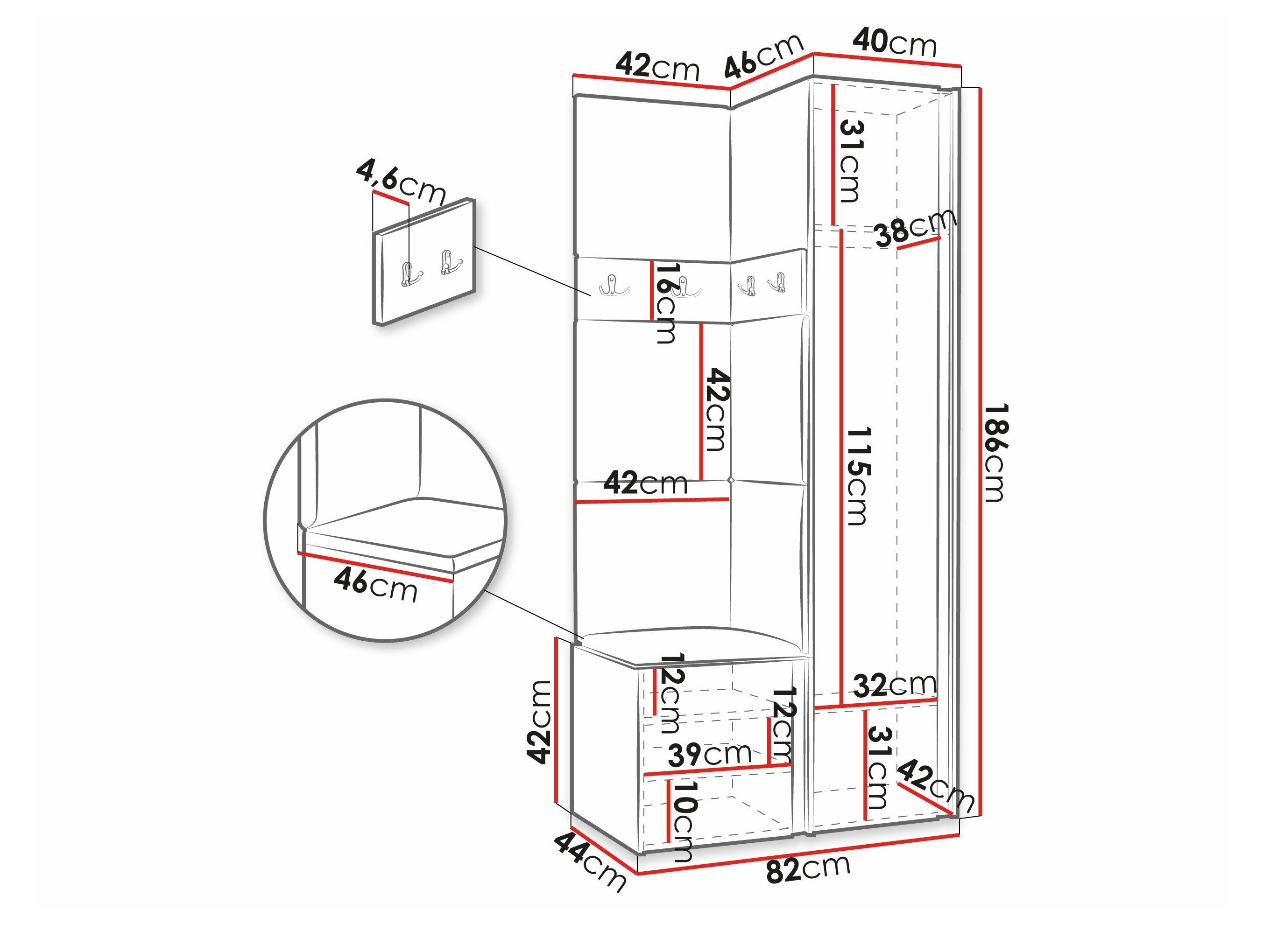 Meuble d'entrée Pinis XXIV (Blanc)