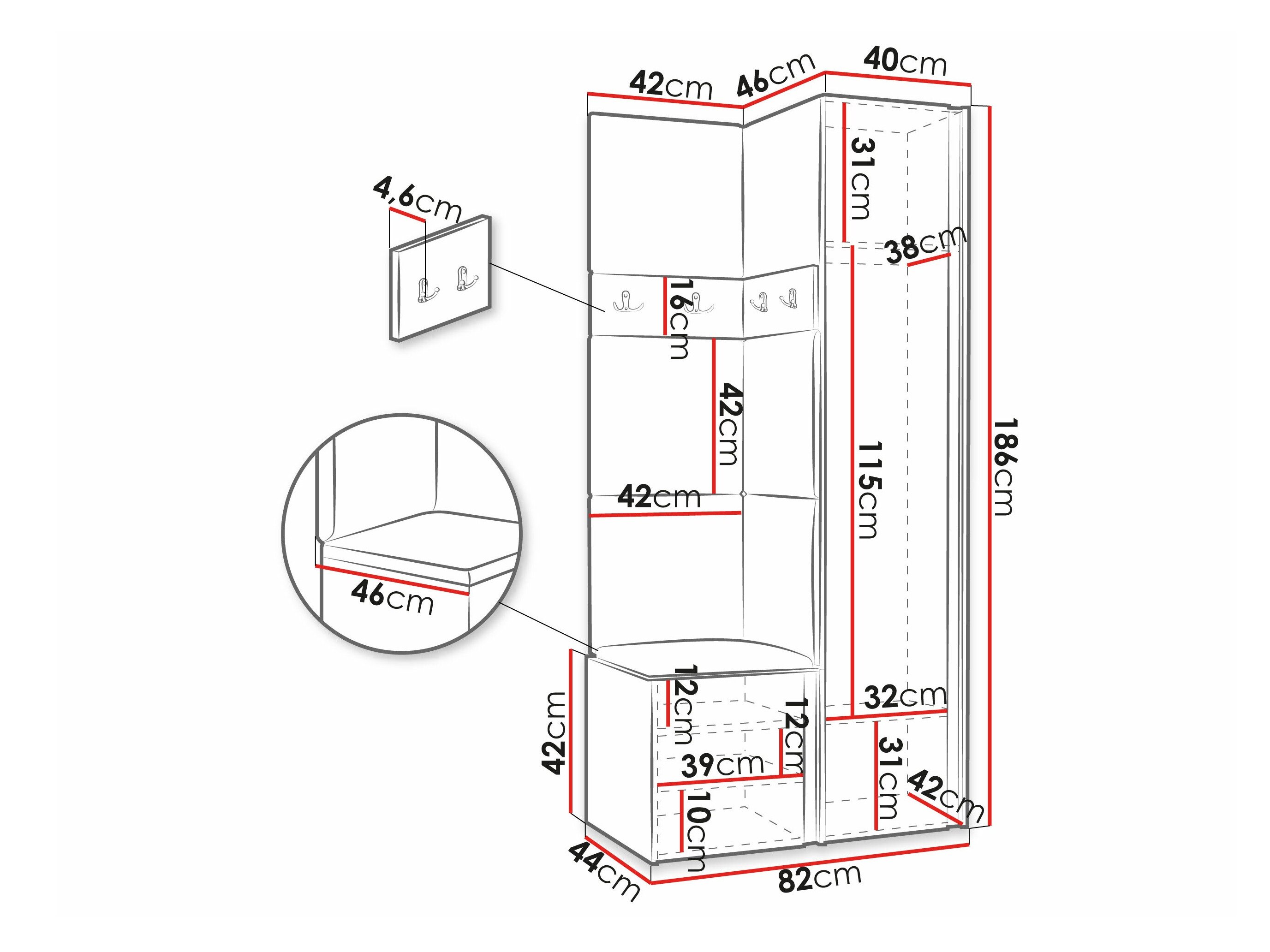 Meuble d'entrée Pinis XXIV (Blanc)