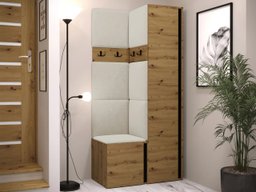 Meuble d'entrée Pinis XXIV (Chêne Artisan + Noir)