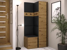 Meuble d'entrée Pinis XXIV (Chêne Artisan + Noir)