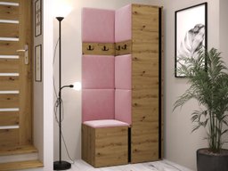 Meuble d'entrée Pinis XXIV (Chêne Artisan + Noir)