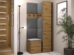 Meuble d'entrée Pinis XXIV (Chêne Artisan + Noir)