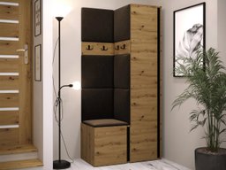 Meuble d'entrée Pinis XXIV (Chêne Artisan + Noir)