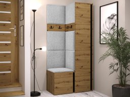 Meuble d'entrée Pinis XXIV (Chêne Artisan + Noir)