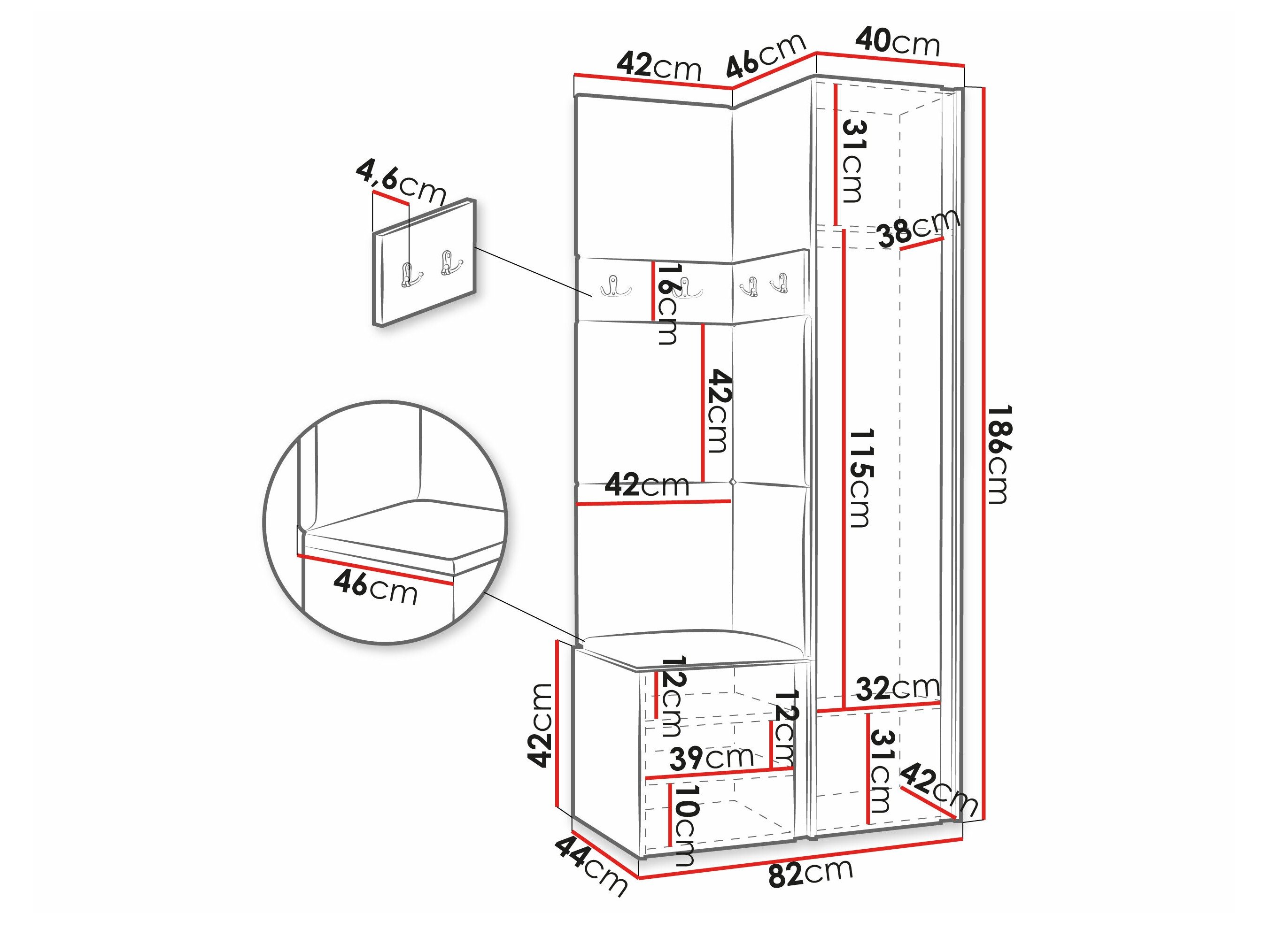 Meuble d'entrée Pinis XXIV (Graphite)