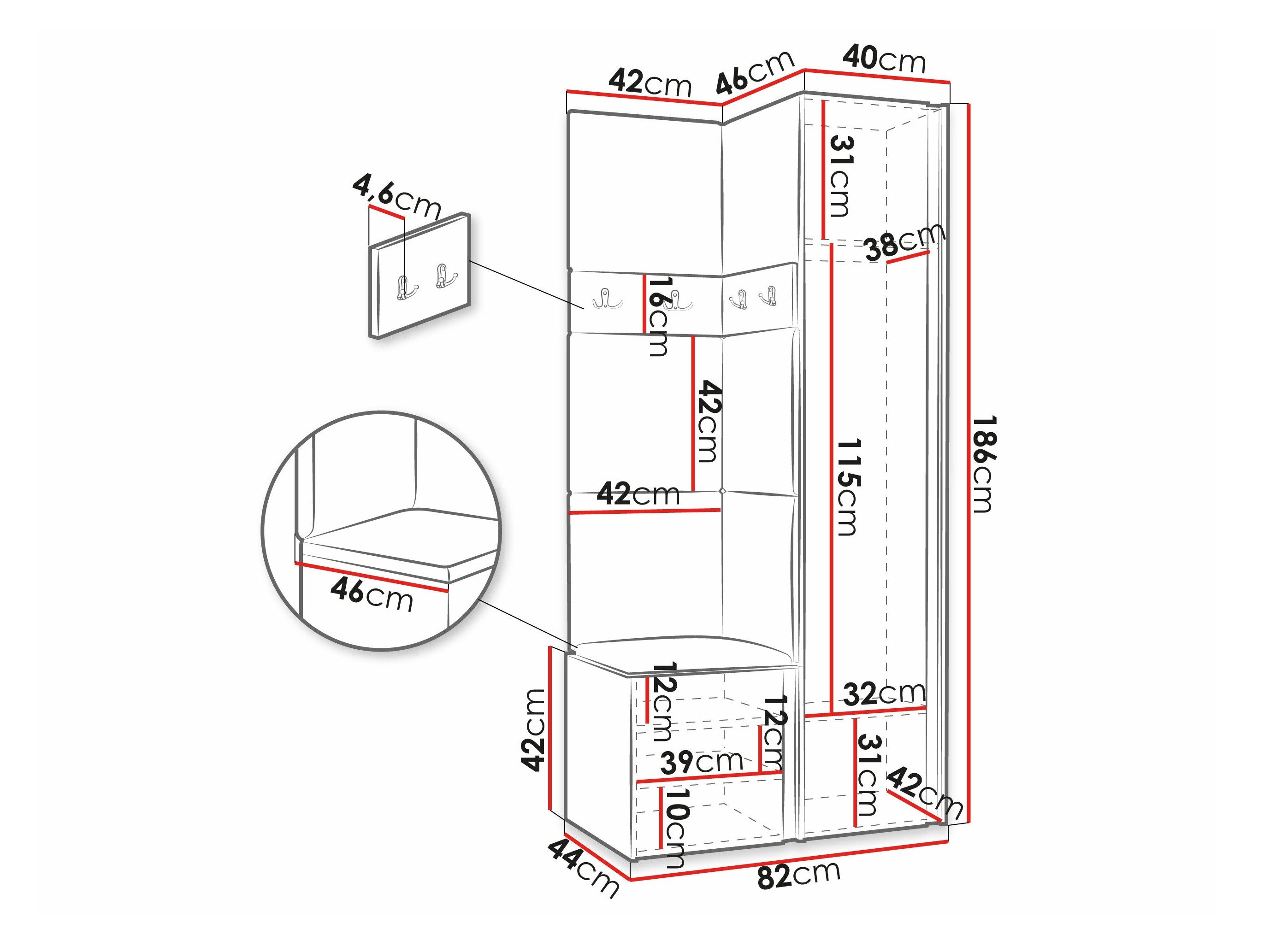 Meuble d'entrée Pinis XXIV (Graphite)