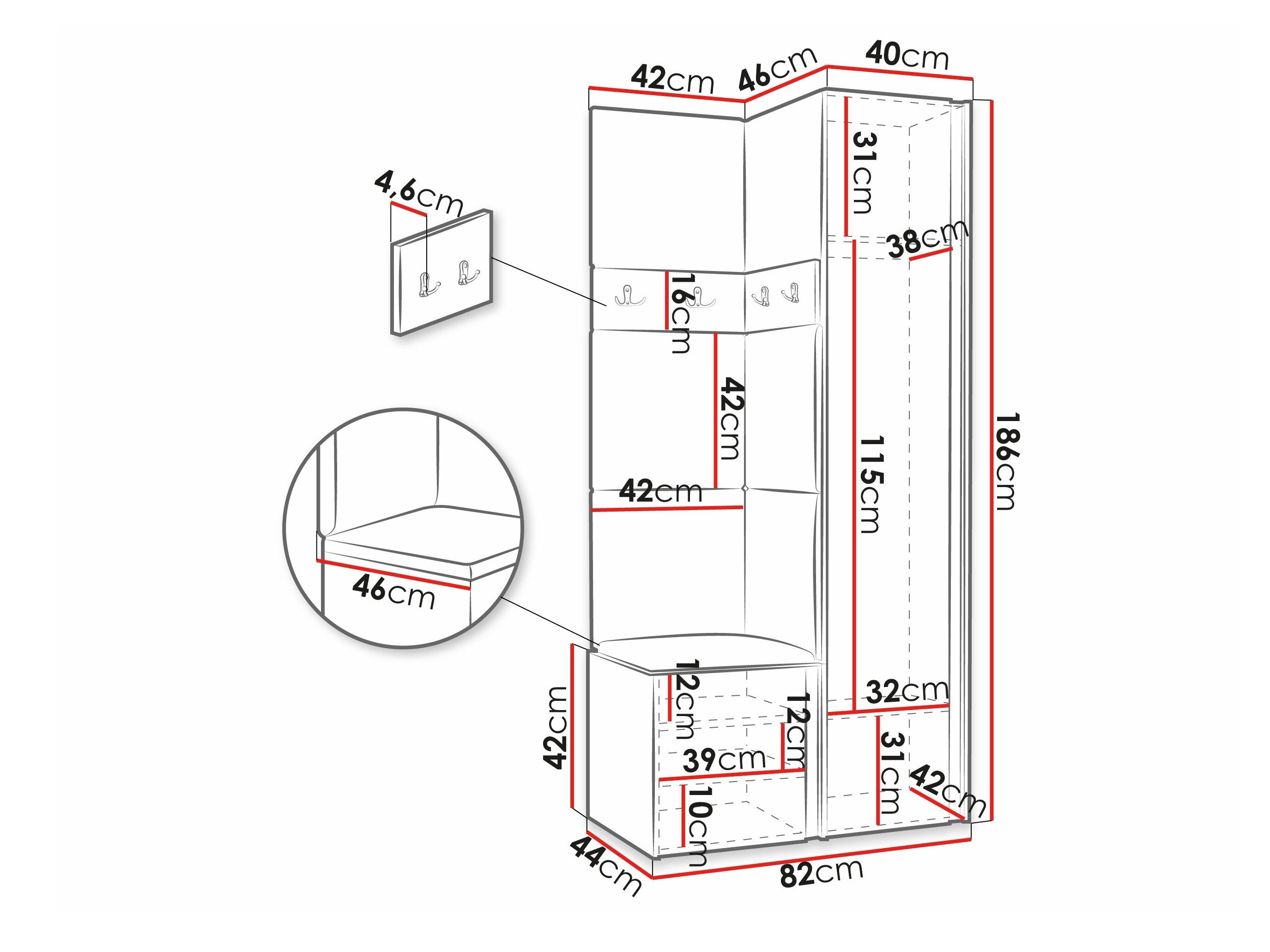 Meuble d'entrée Pinis XXIV (Graphite)