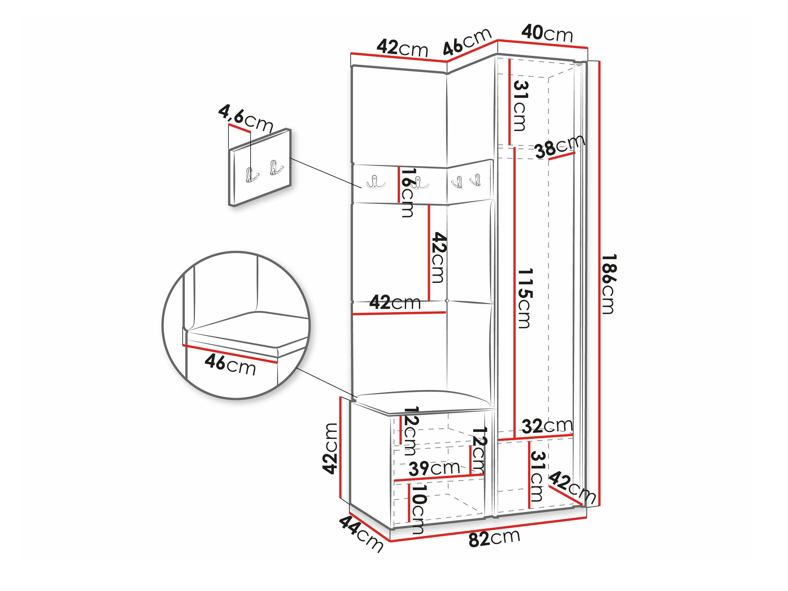 Meuble d'entrée Pinis XXV (Blanc)