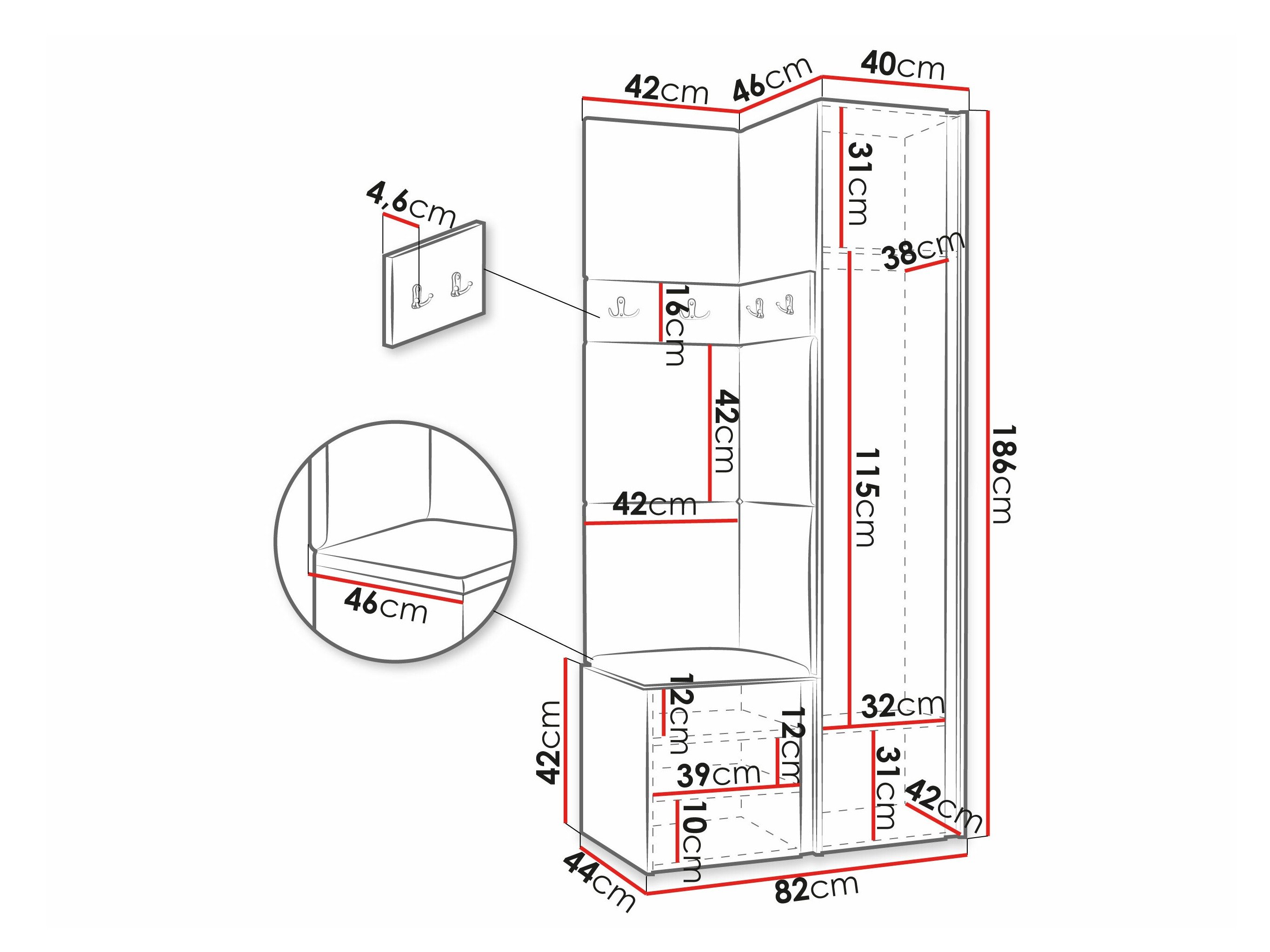Meuble d'entrée Pinis XXV (Cachemire)