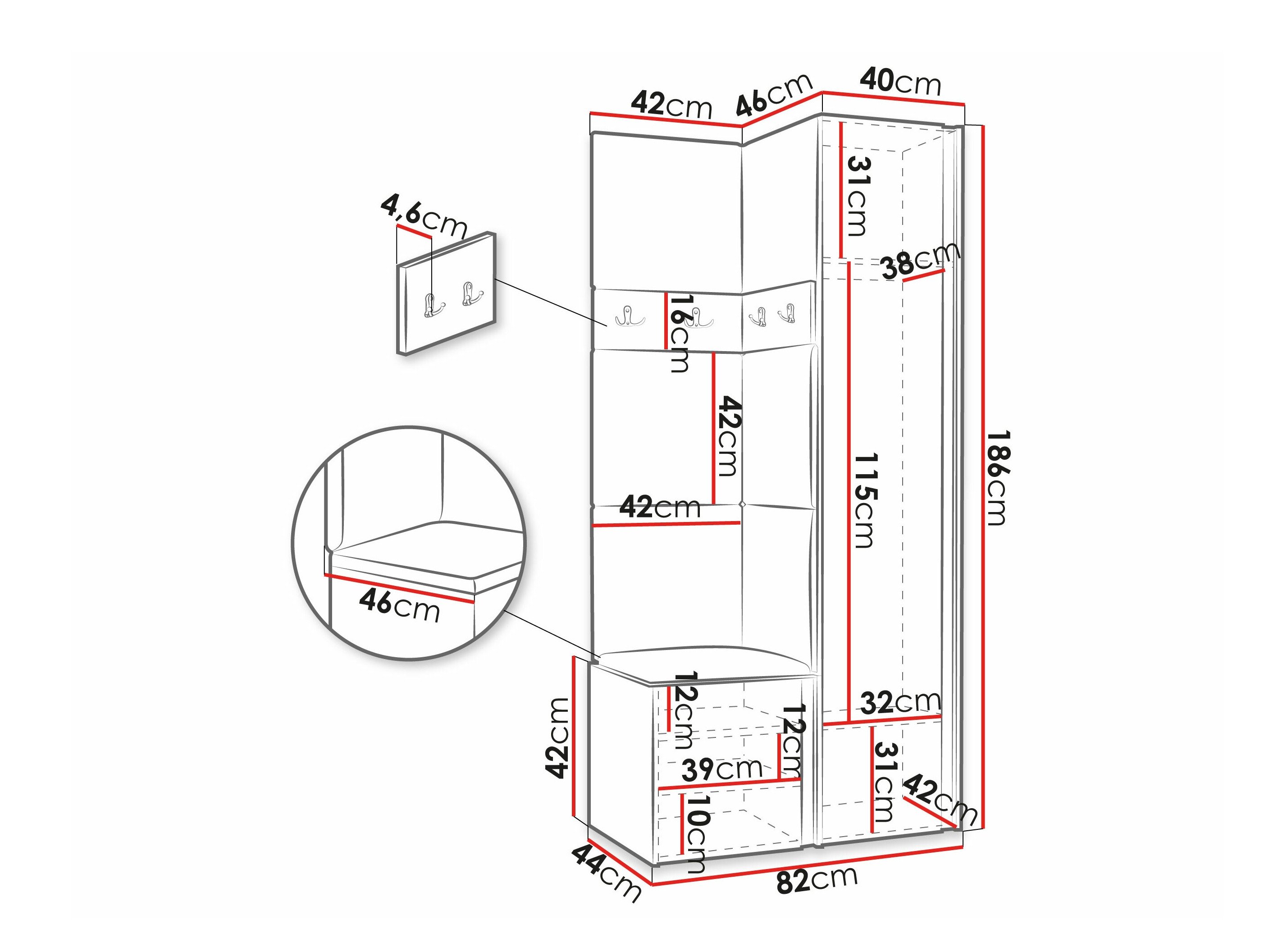 Meuble d'entrée Pinis XXV (Graphite)