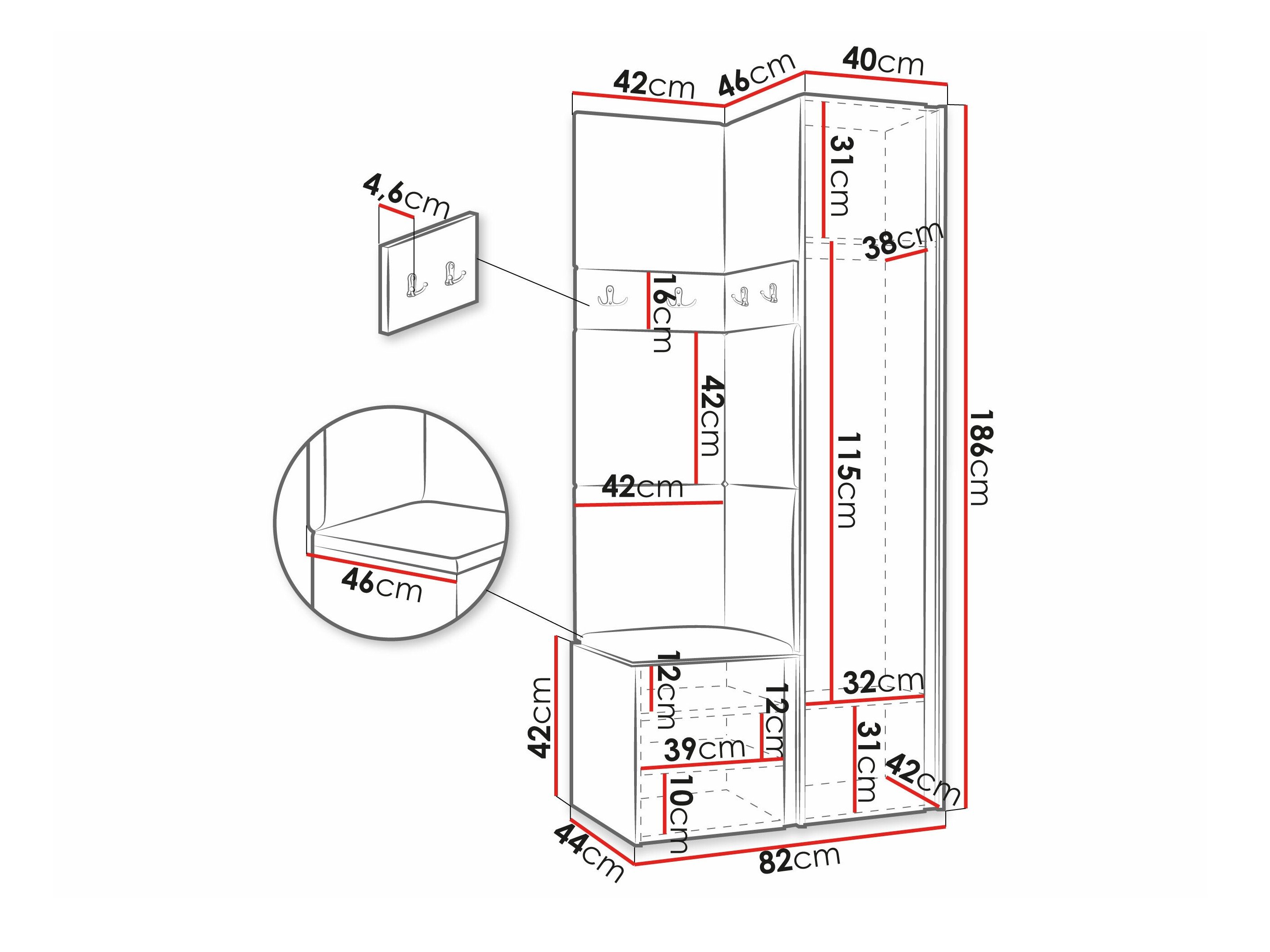 Meuble d'entrée Pinis XXV (Graphite)