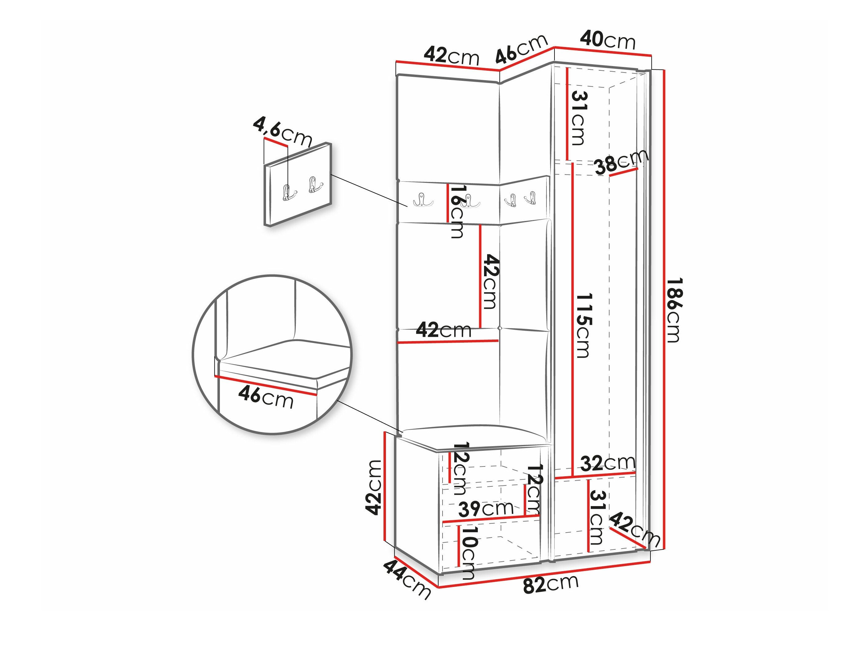 Meuble d'entrée Pinis XXV (Graphite)