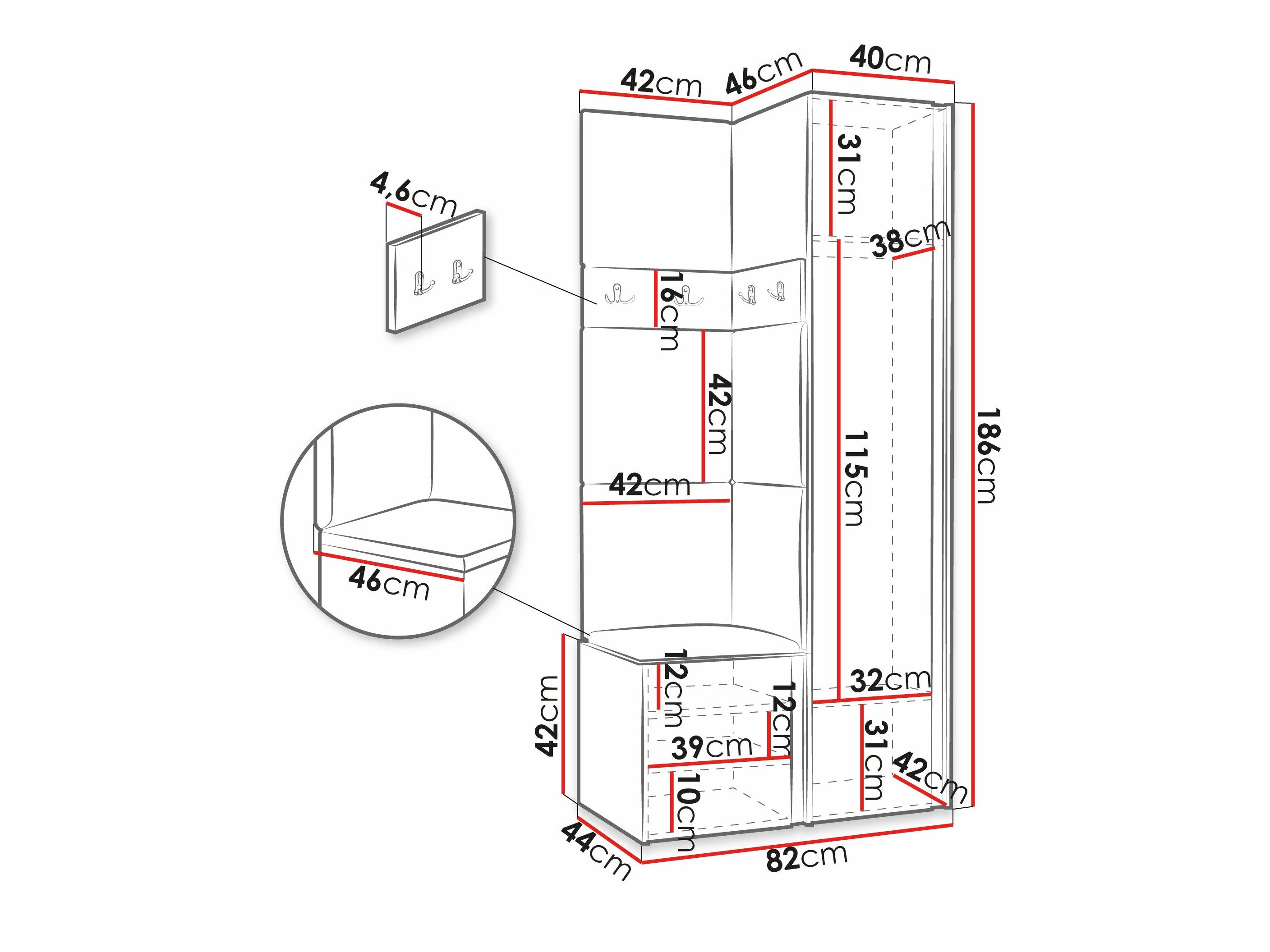 Meuble d'entrée Pinis XXV (Graphite)