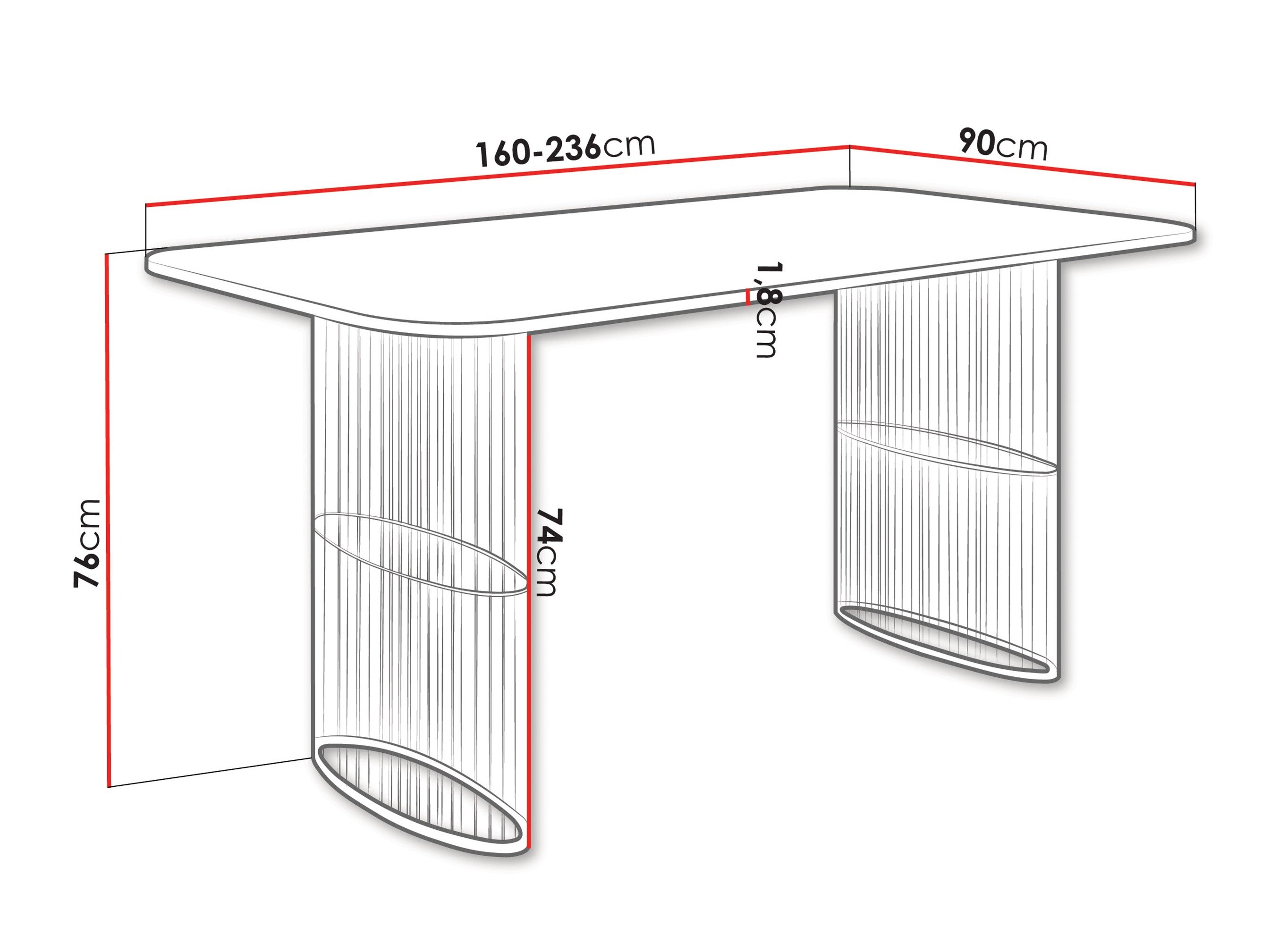 Table Oswego 163 (Graphite)