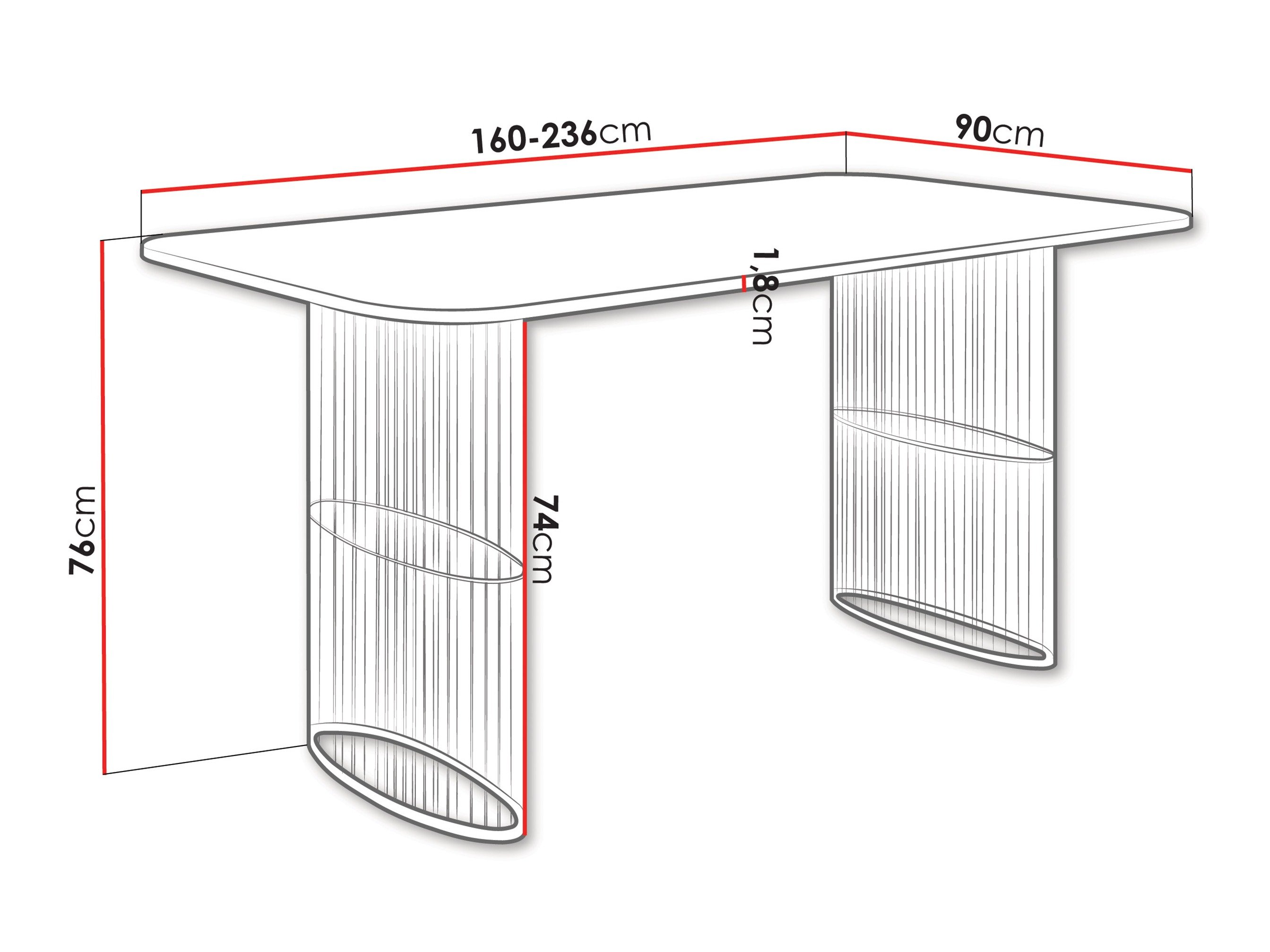 Table Oswego 163 (Noir)