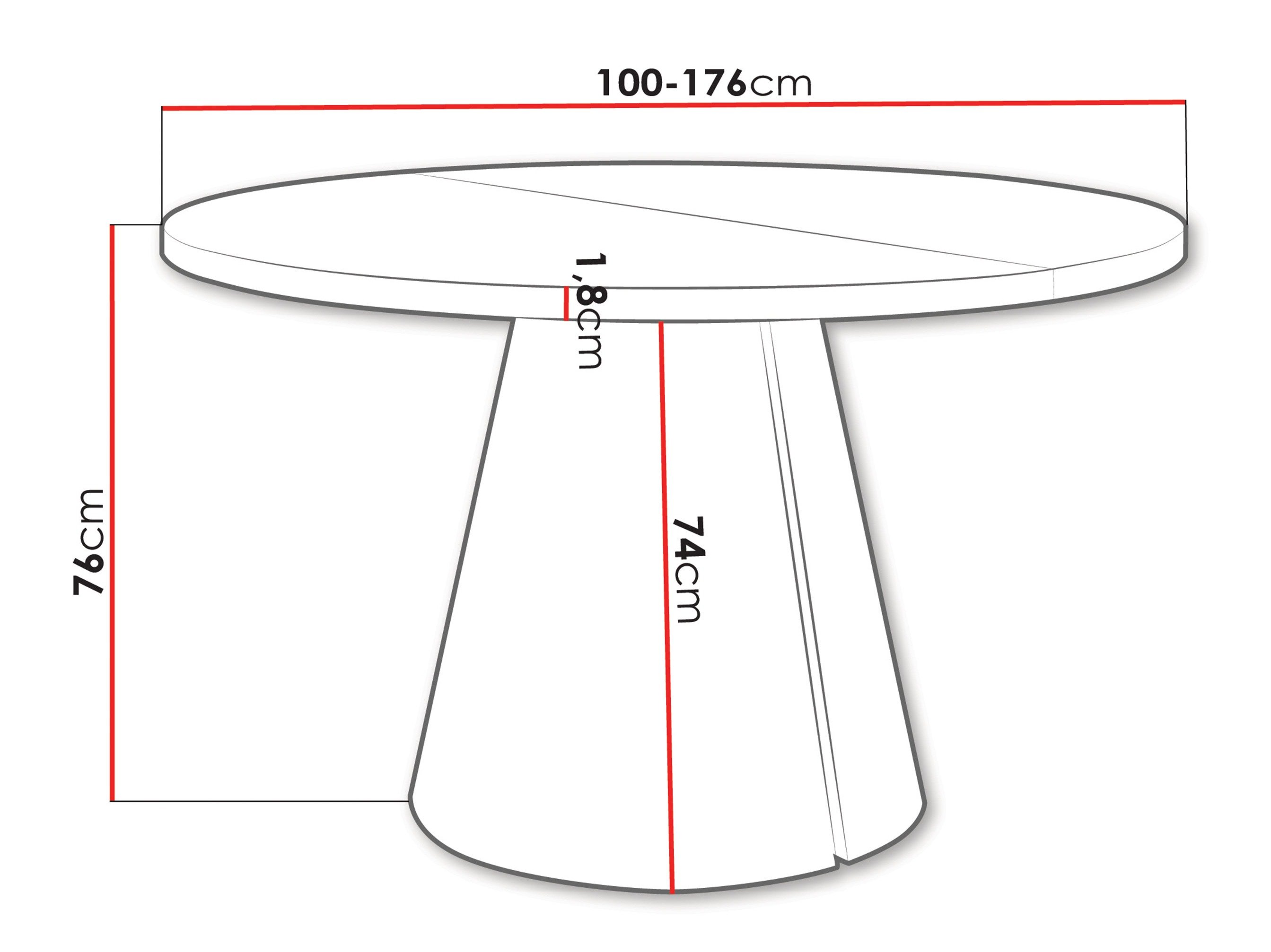 Table Oswego 165 (Blanc)