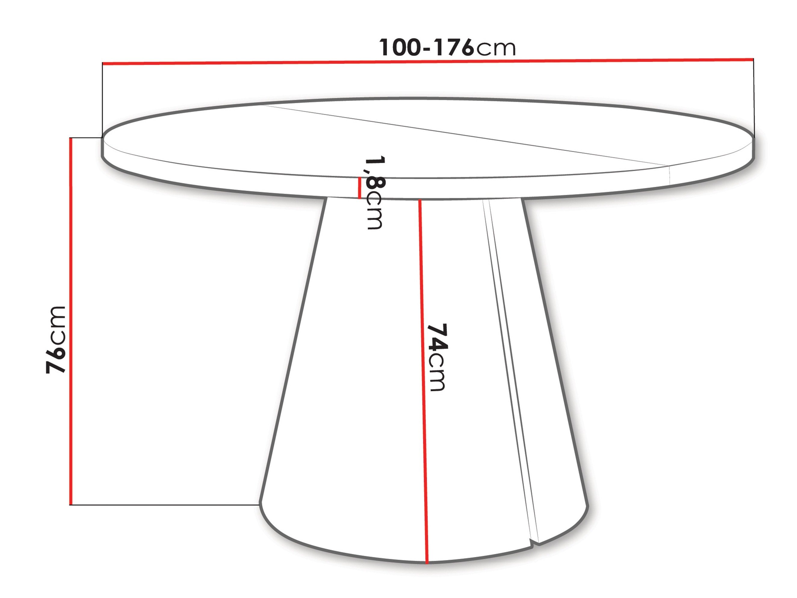 Table Oswego 165 (Cachemire)