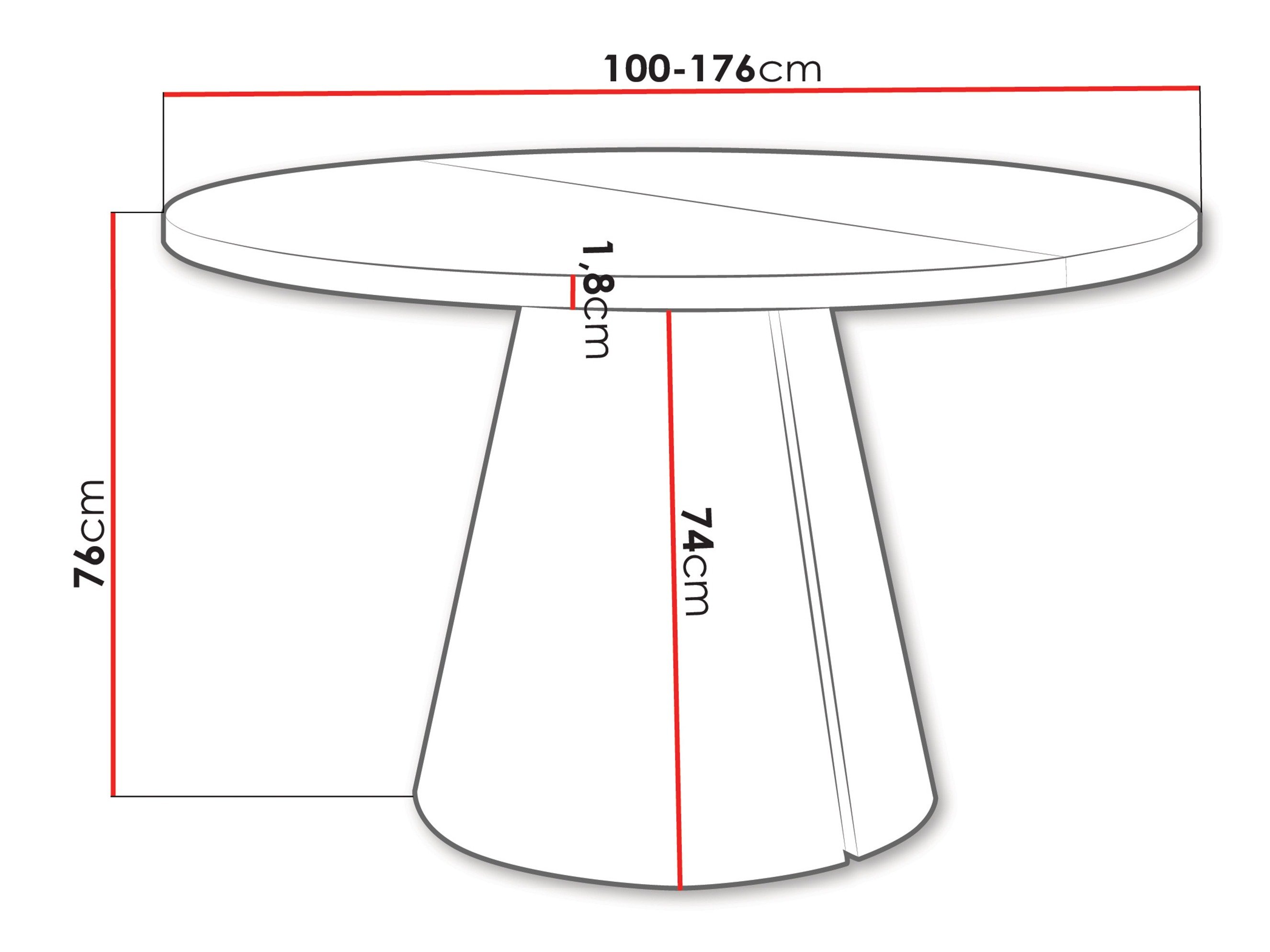 Table Oswego 165 (Marbre noir)