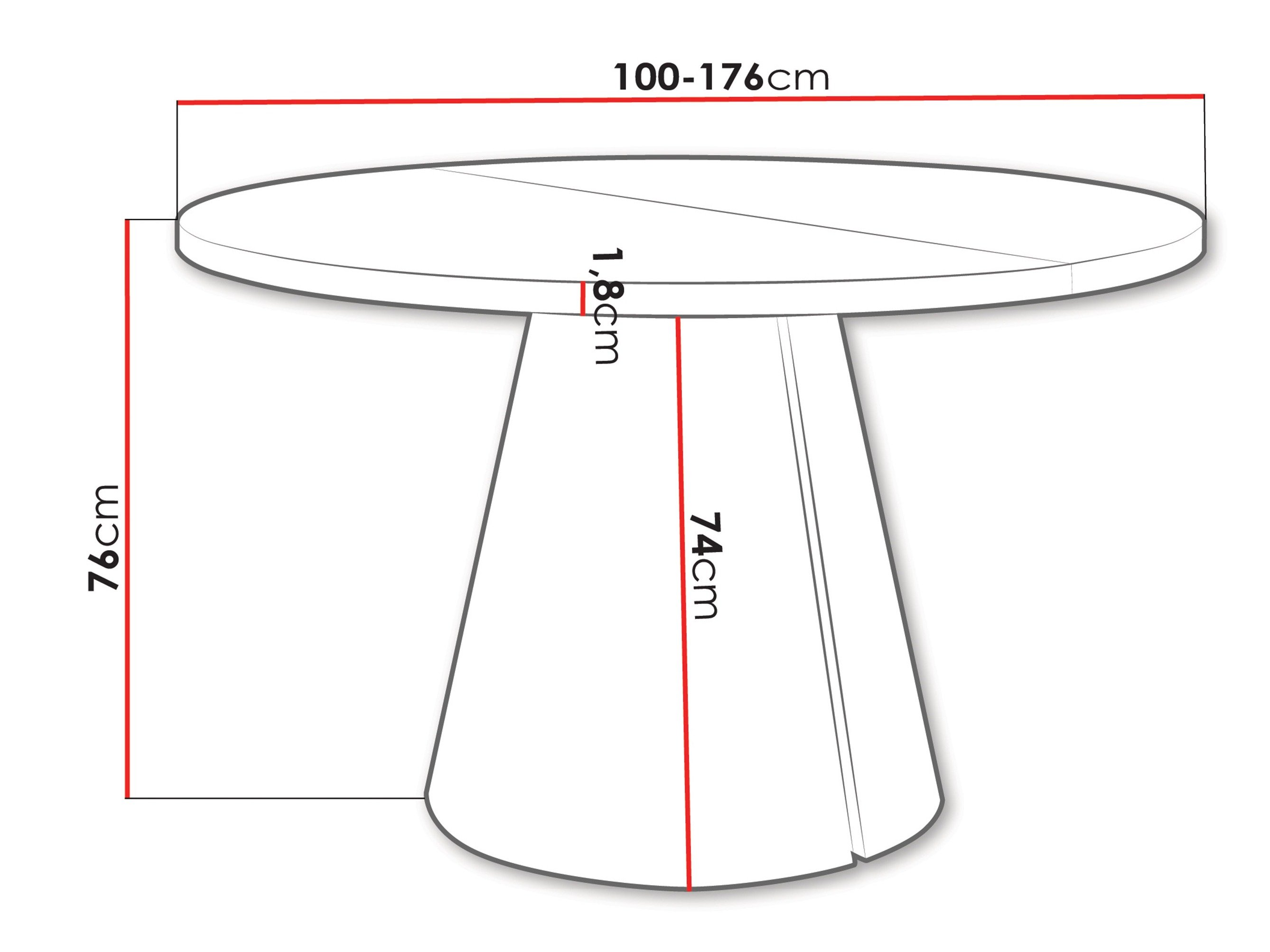 Table Oswego 165 (Noir)