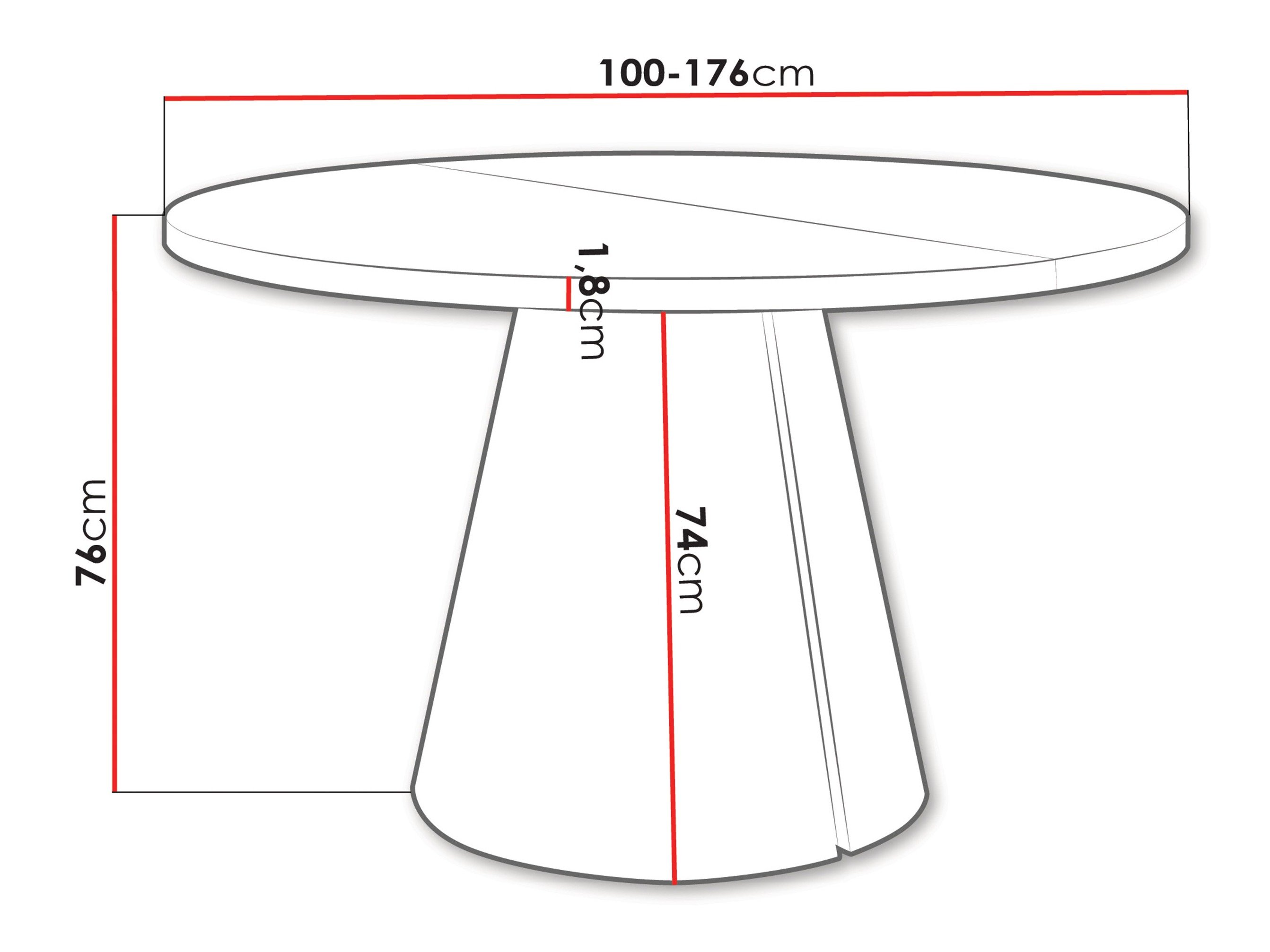 Table Oswego 166 (Marbre blanc)