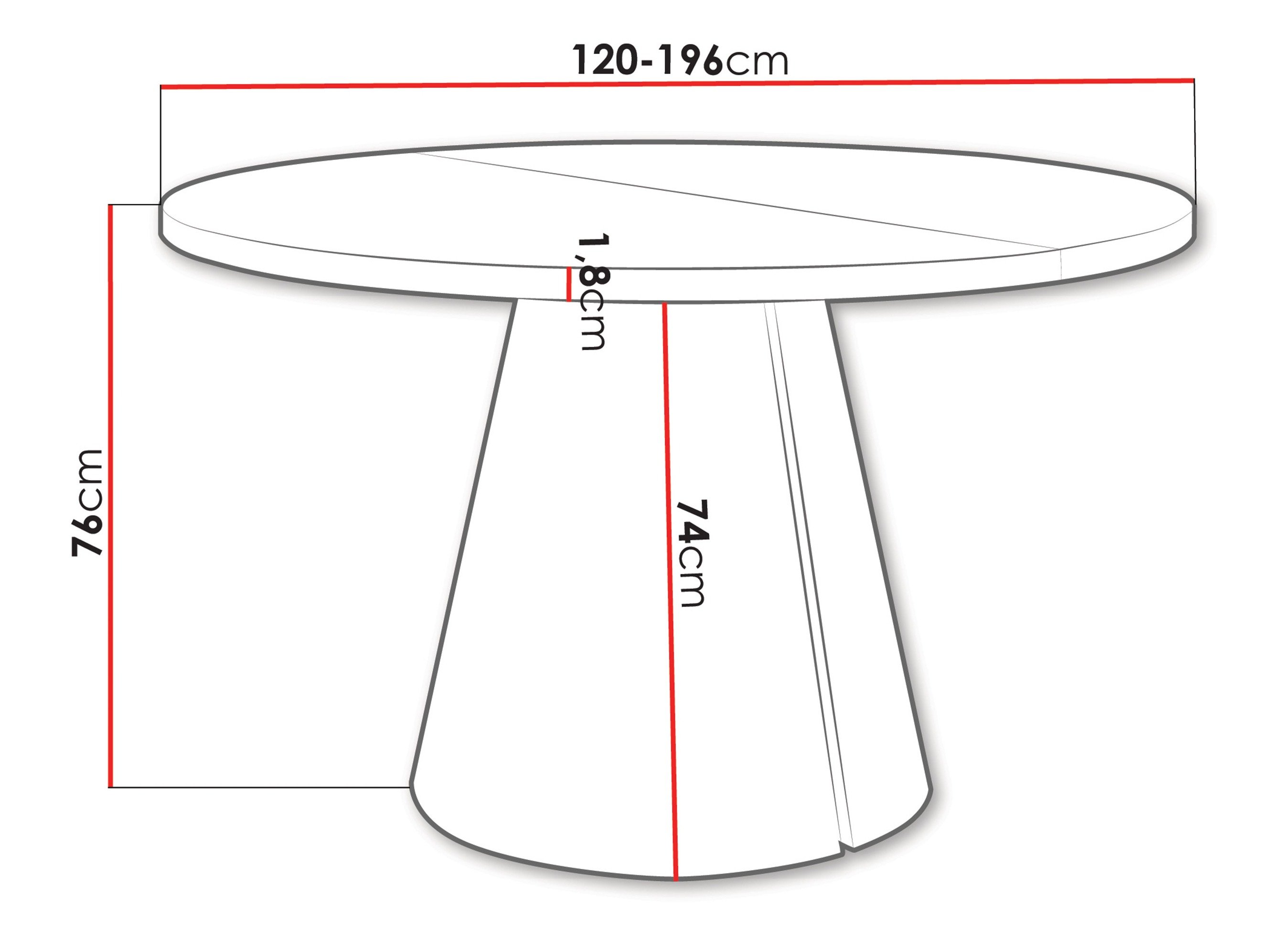 Table Oswego 167 (Graphite)