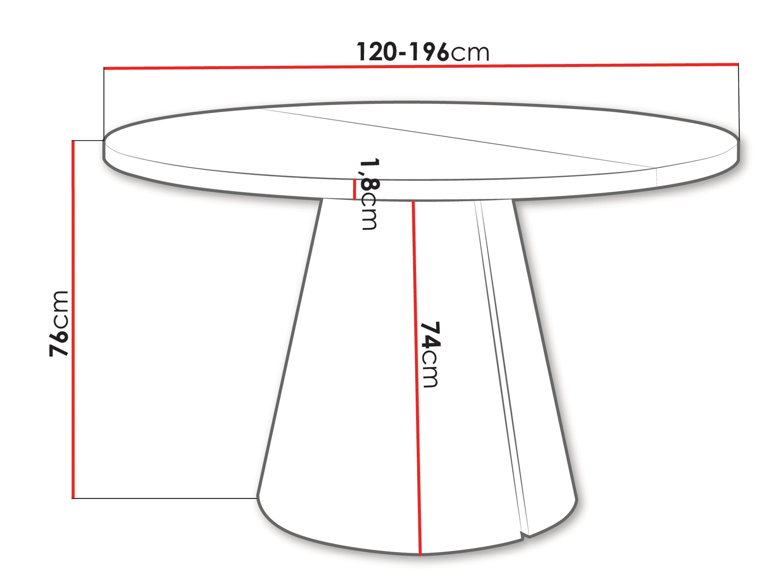 Table Oswego 167 (Noir)