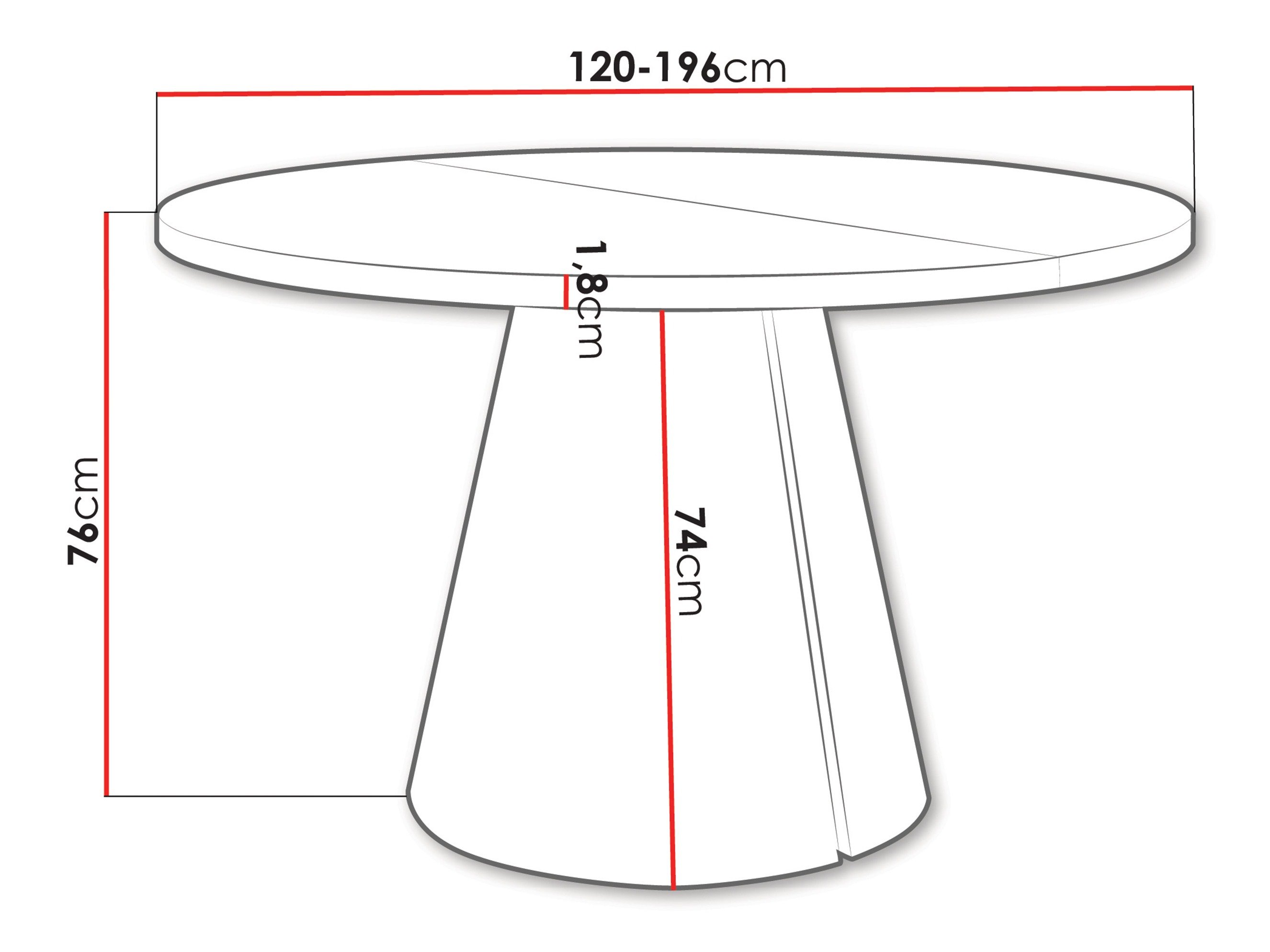 Table Oswego 168 (Marbre blanc)